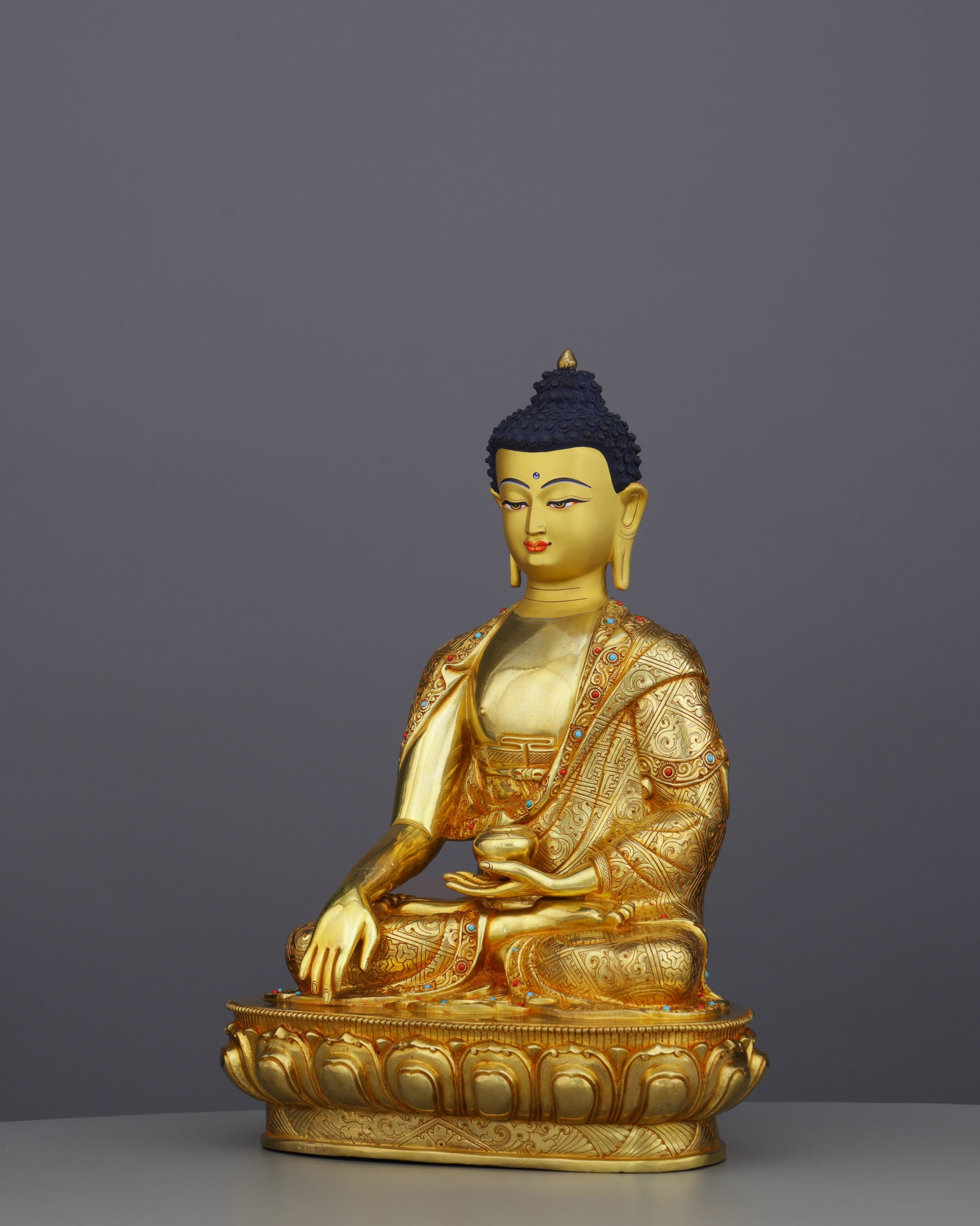 Sakyamuni Buddha Statue | The Enlightened One in Resplendent Gold - Authentic Handcrafted Statue