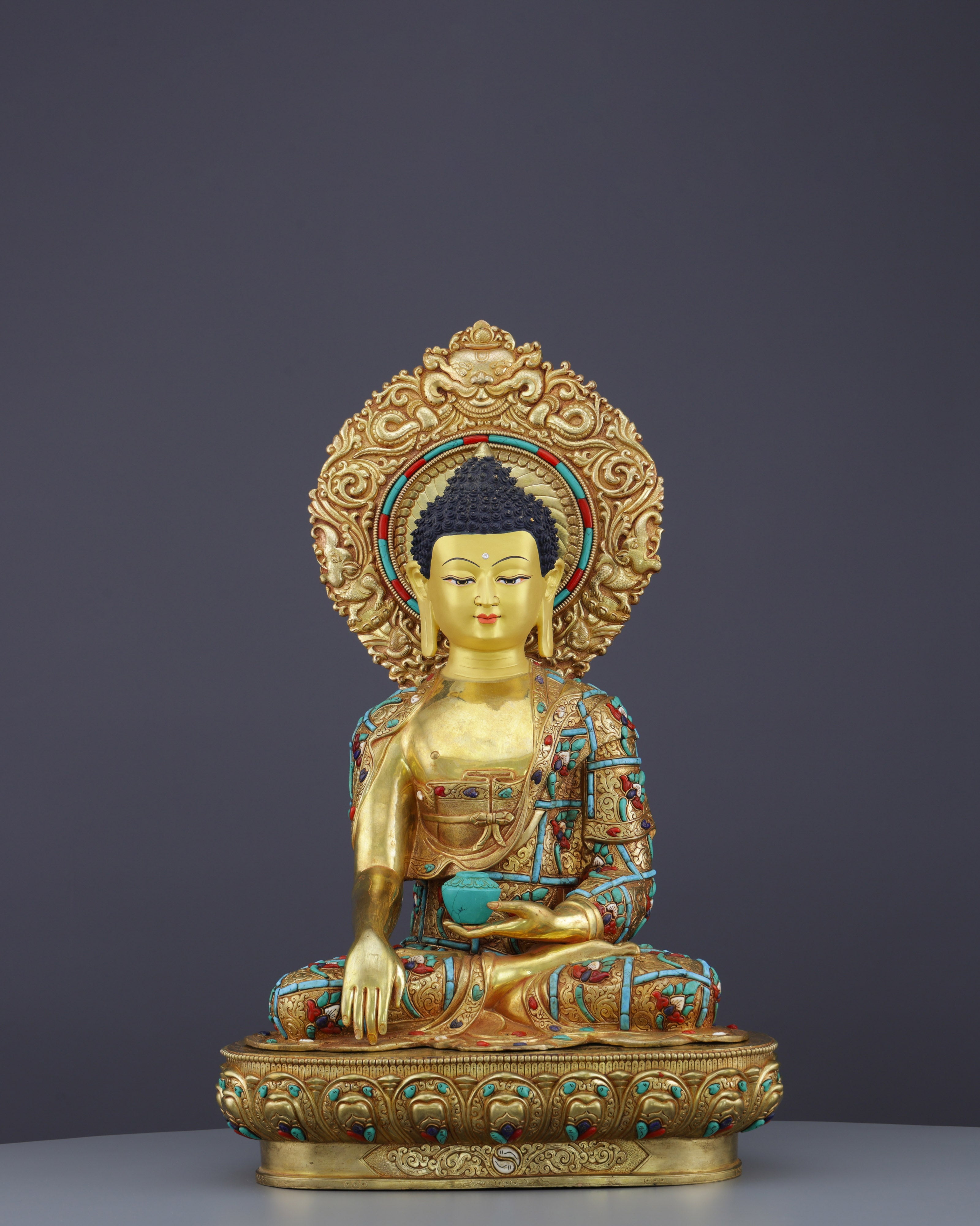 Sakyamuni Buddha Statue | Magnificent Enlightenment in Gold and Gems