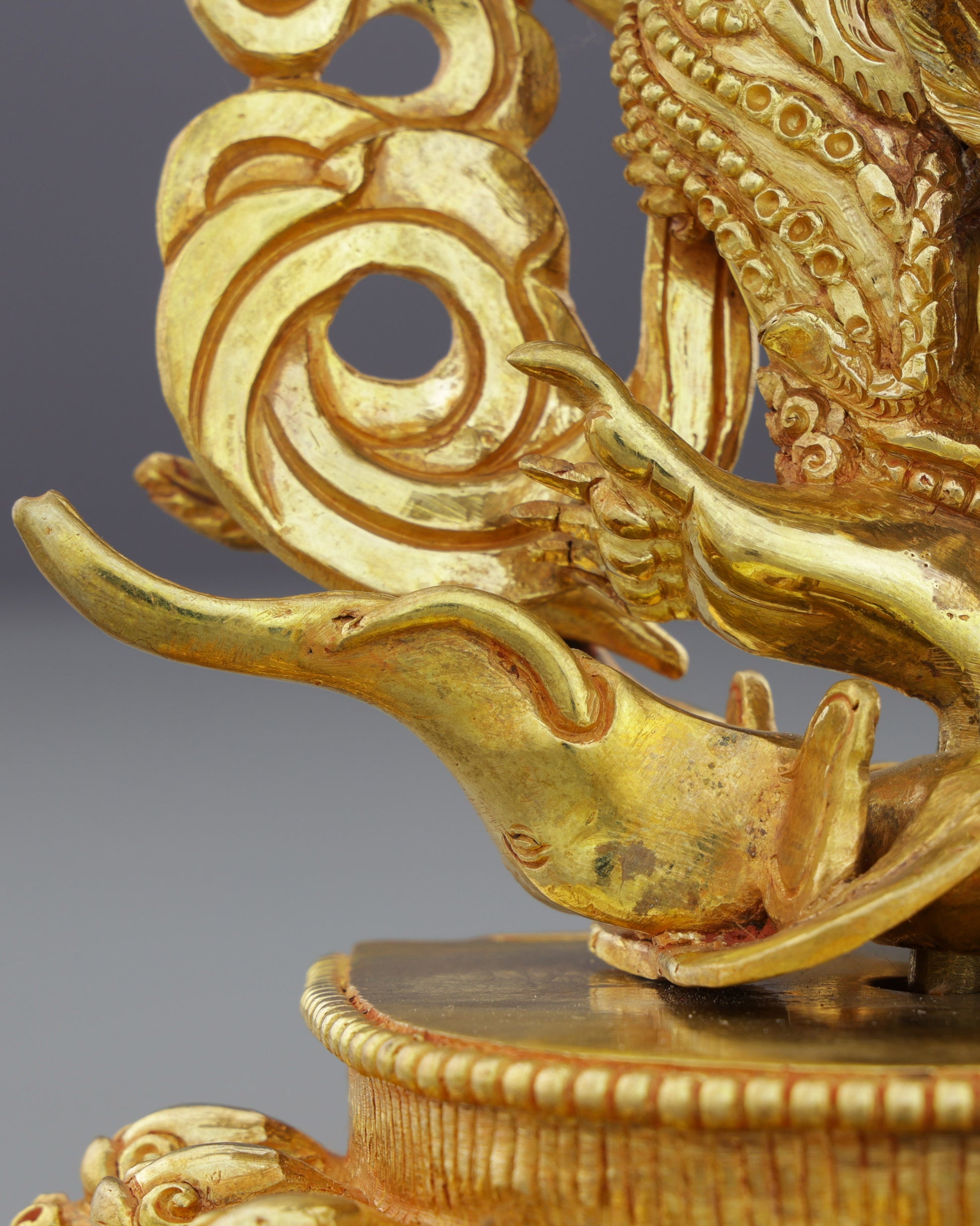 Handcrafted Six Armed Mahakala | Guardian of Transformation in Radiant Gold - Authentic Handcrafted Statue