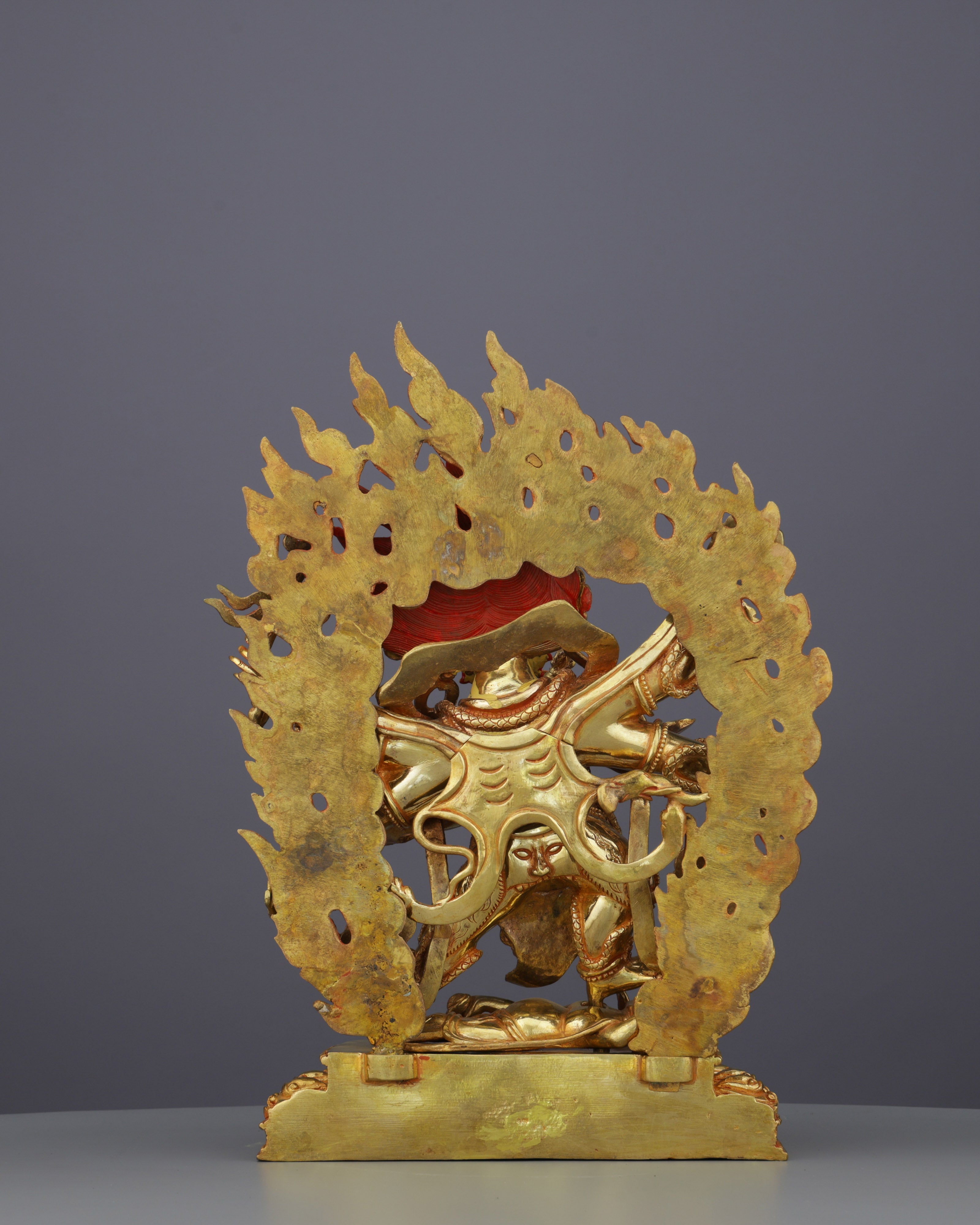 Handcrafted Six Armed Mahakala | Guardian of Transformation in Radiant Gold