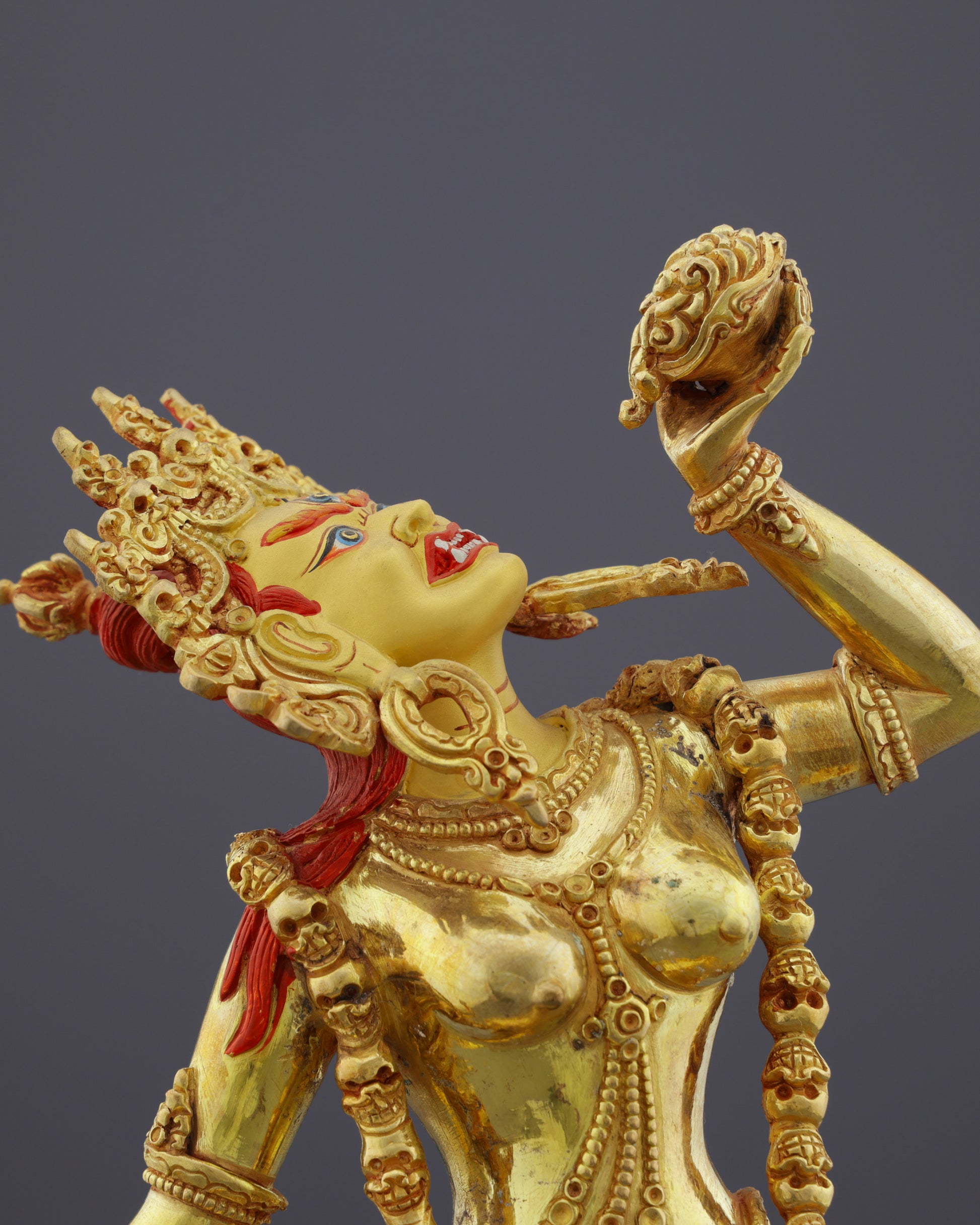 Exquisite Vajrayogini Statue | Embodiment of Blissful Wisdom in Sacred Gold - Authentic Handcrafted Statue