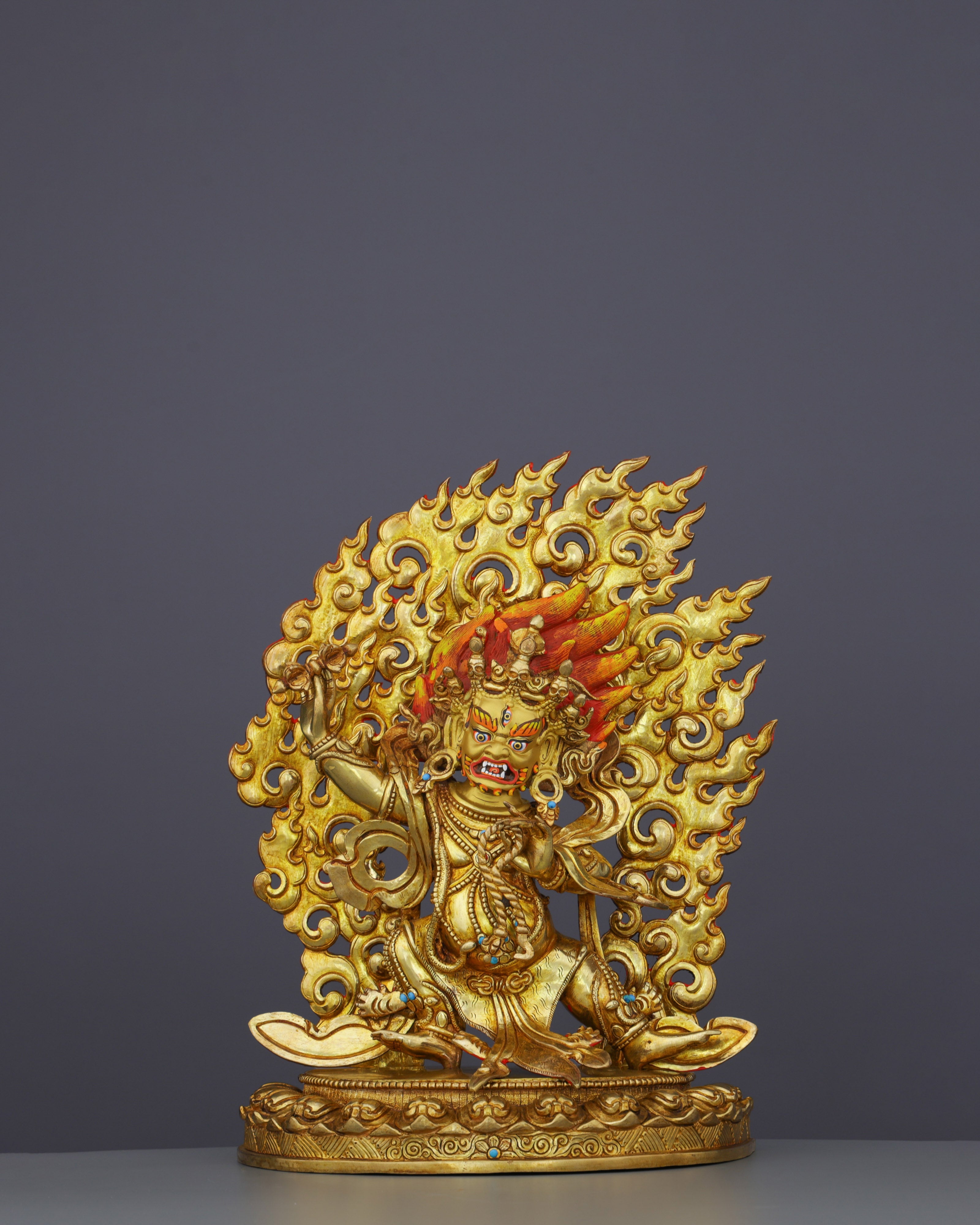 Vajrapani Statue | Divine Protector Embodied in Golden Splendor and Nepalese Artistry