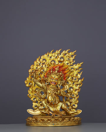 Vajrapani Statue | Divine Protector Embodied in Golden Splendor and Nepalese Artistry