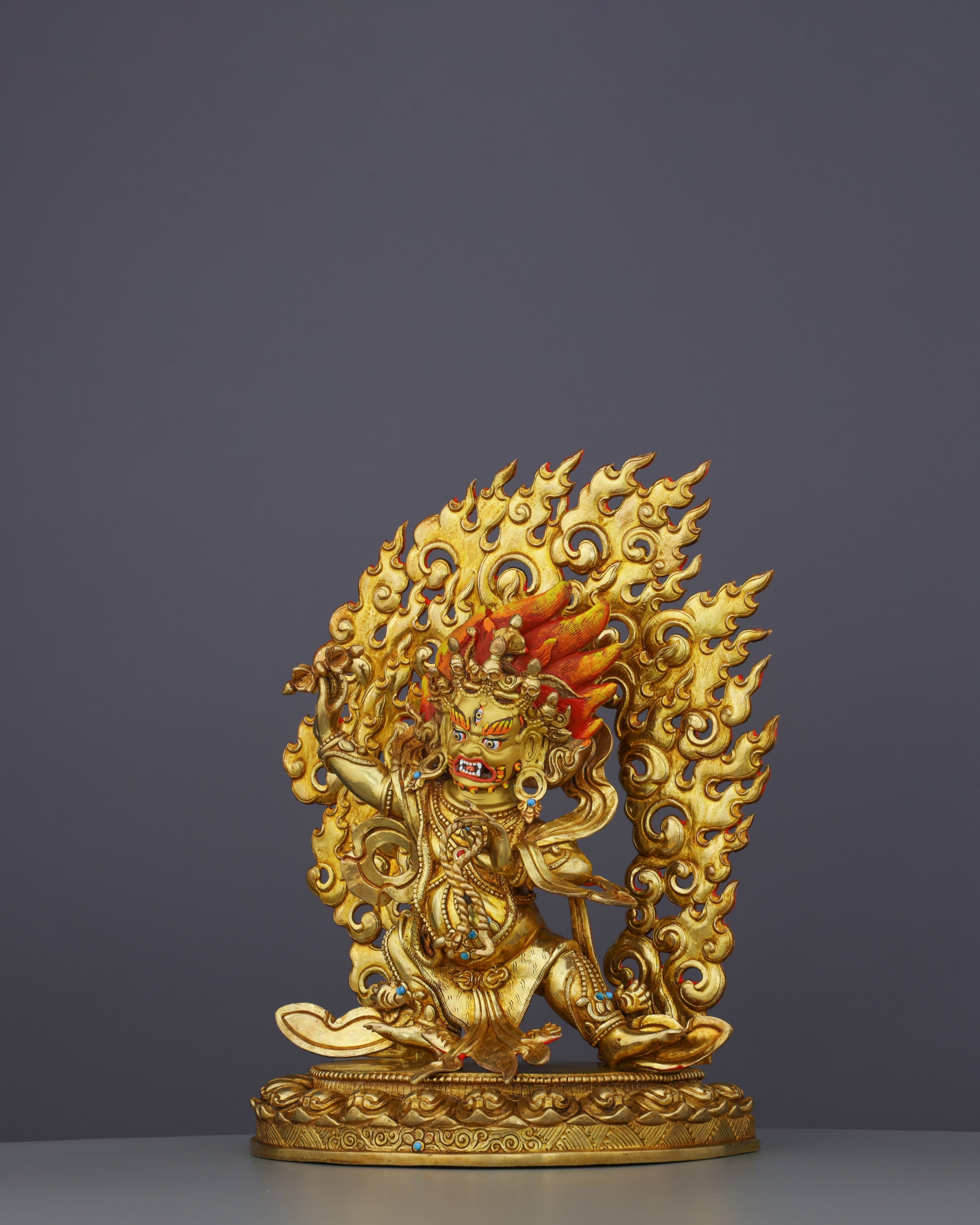 Vajrapani Statue | Divine Protector Embodied in Golden Splendor and Nepalese Artistry - Authentic Handcrafted Statue