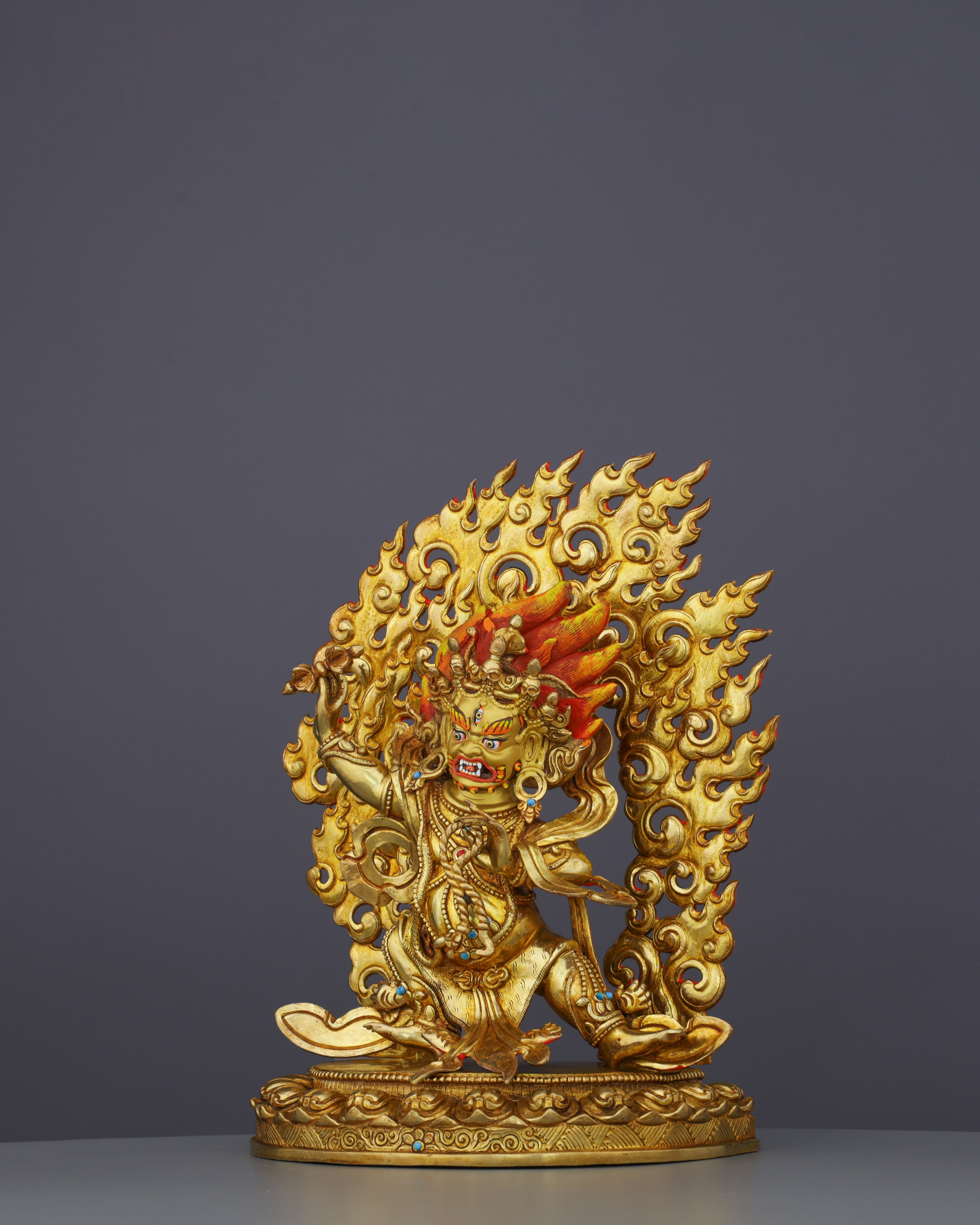 Vajrapani Statue | Divine Protector Embodied in Golden Splendor and Nepalese Artistry
