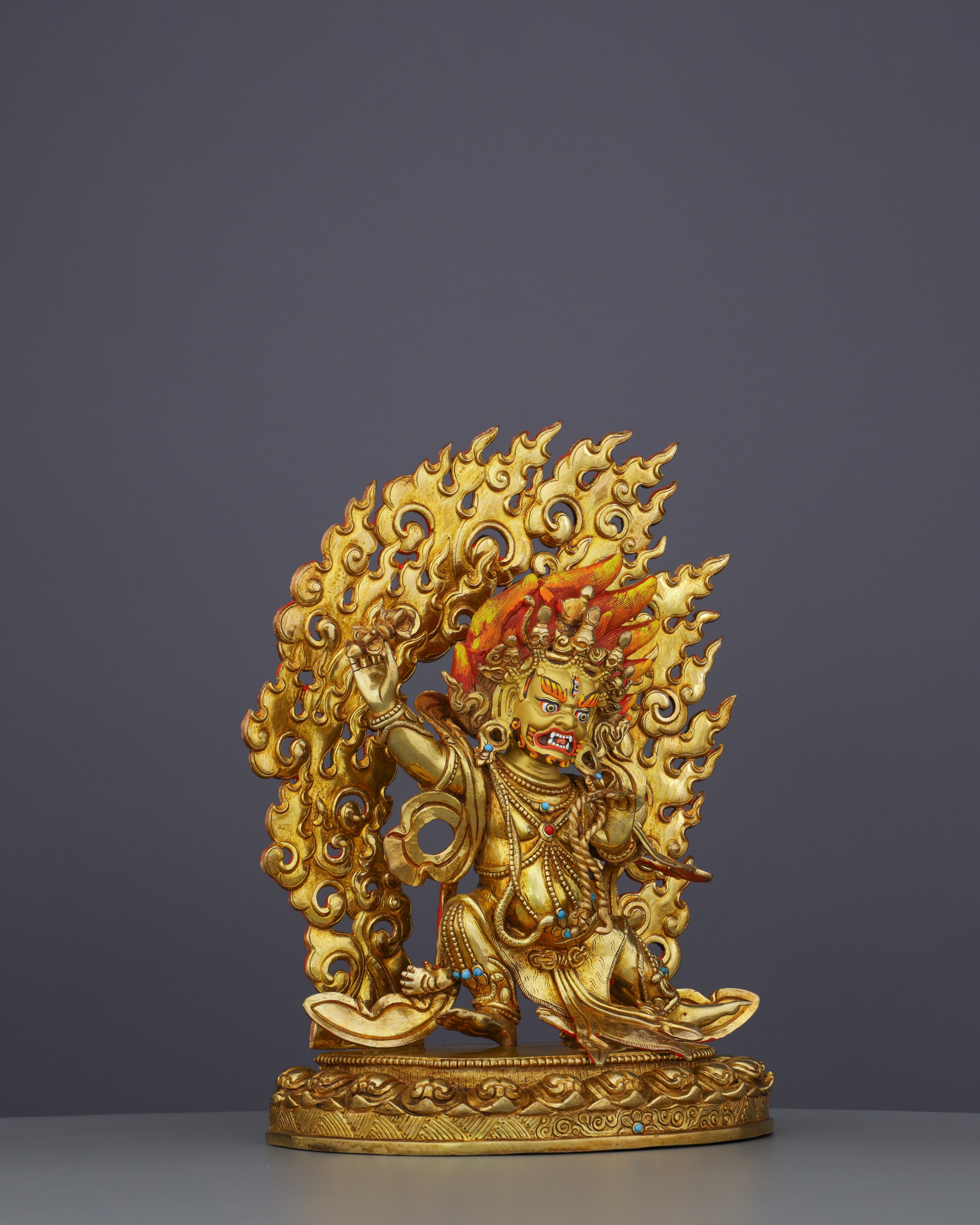 Vajrapani Statue | Divine Protector Embodied in Golden Splendor and Nepalese Artistry