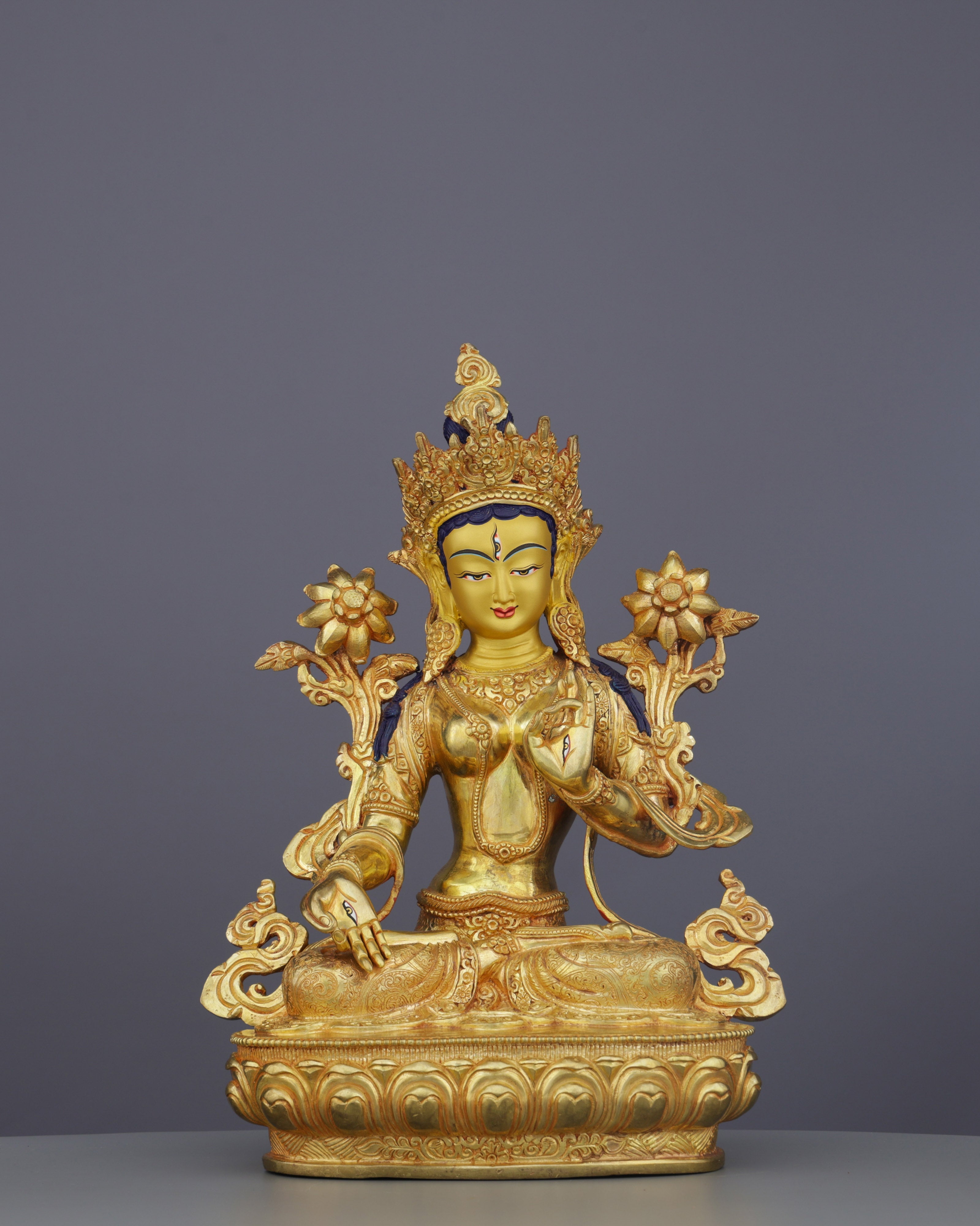 White Tara | Divine Mother of Compassion in Exquisite Nepalese Golden Splendor