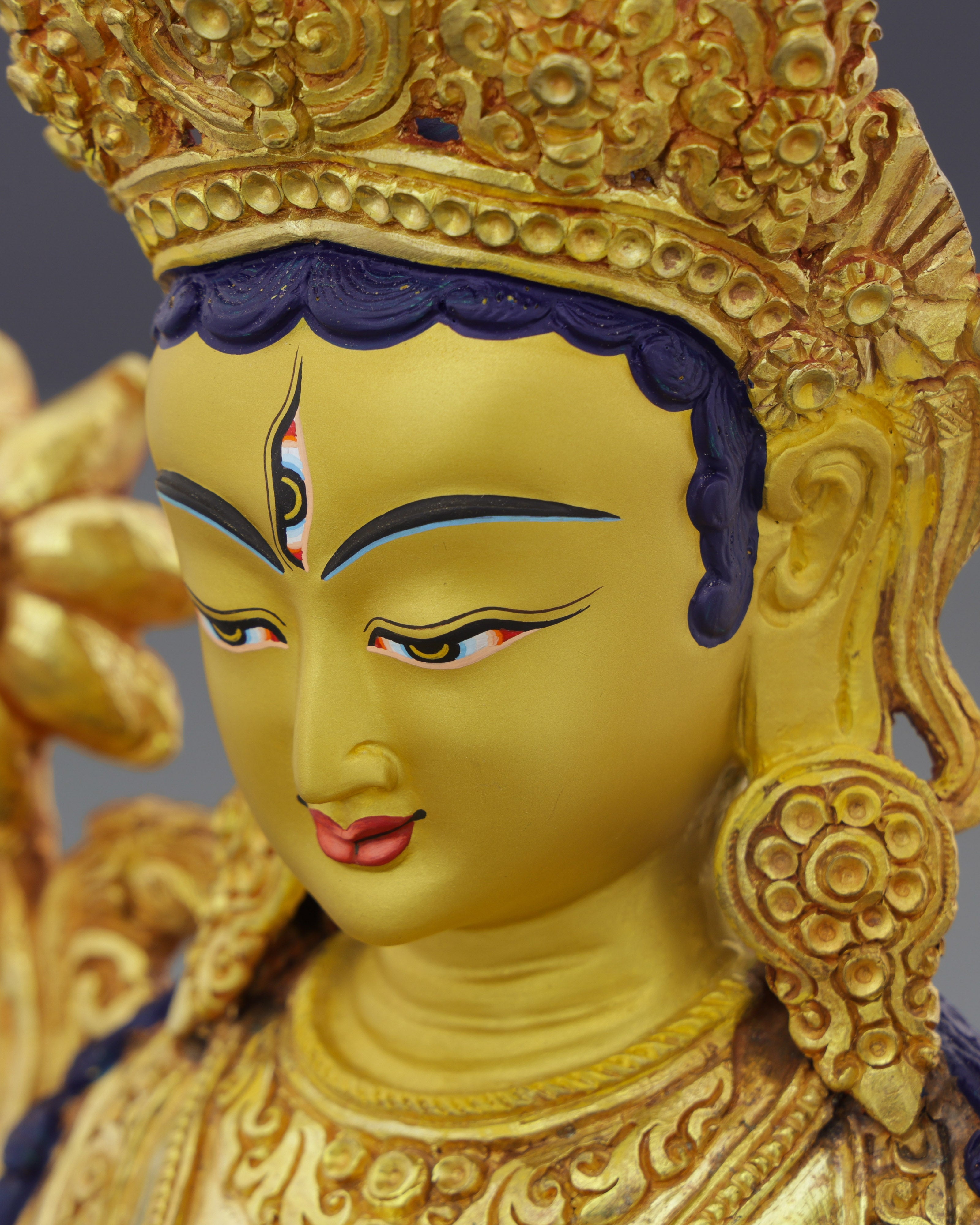 White Tara | Divine Mother of Compassion in Exquisite Nepalese Golden Splendor