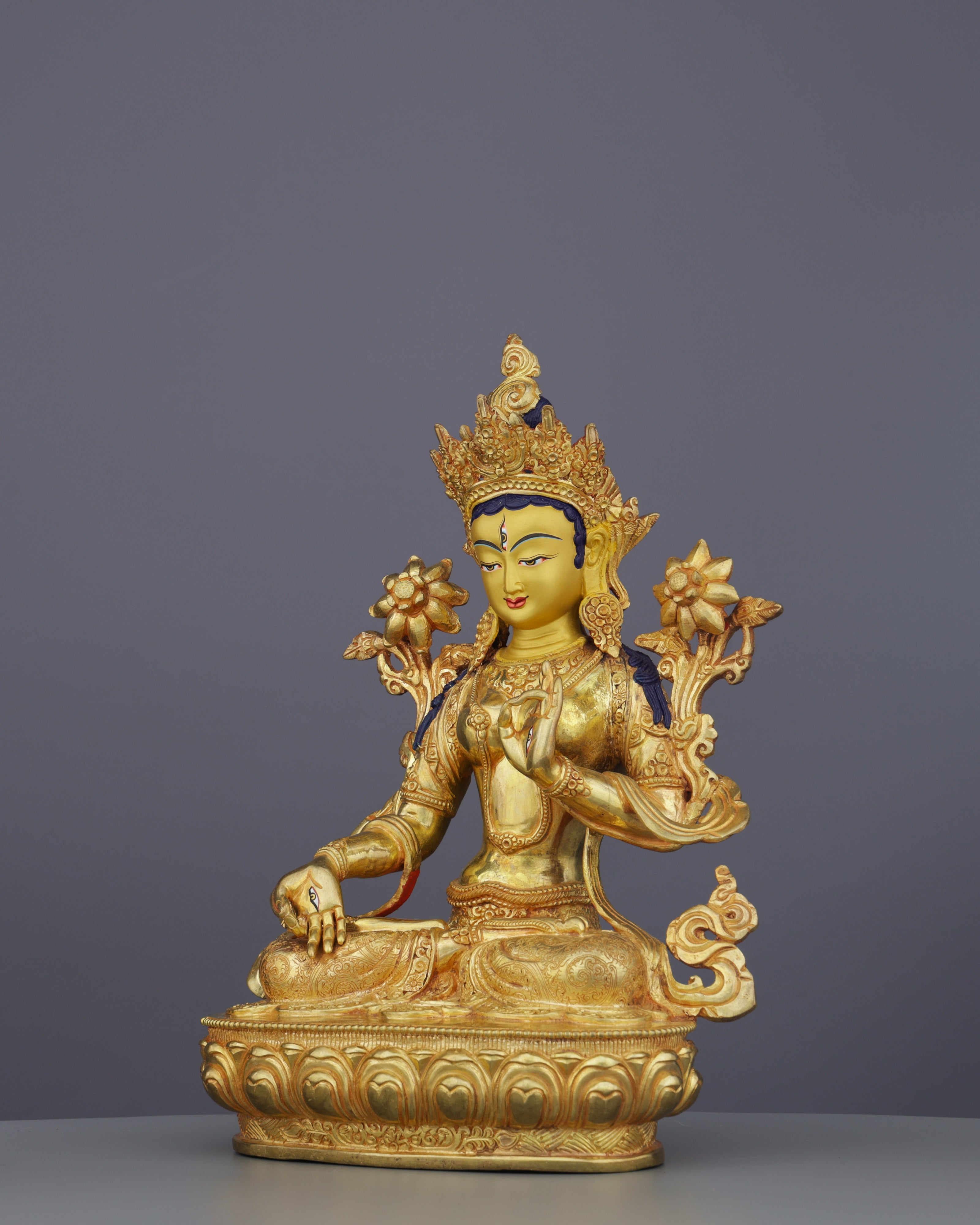 White Tara | Divine Mother of Compassion in Exquisite Nepalese Golden Splendor