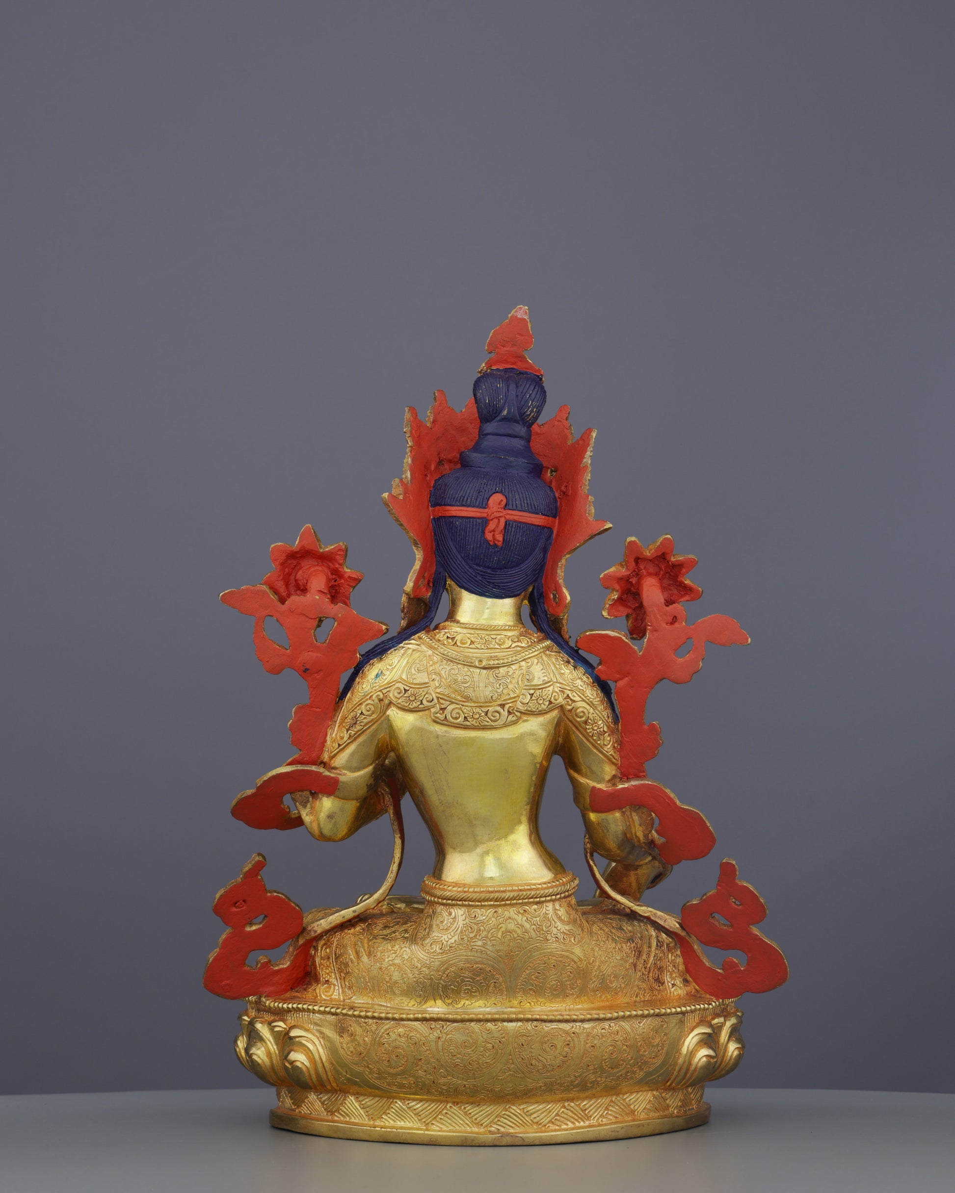 White Tara | Divine Mother of Compassion in Exquisite Nepalese Golden Splendor - Authentic Handcrafted Statue