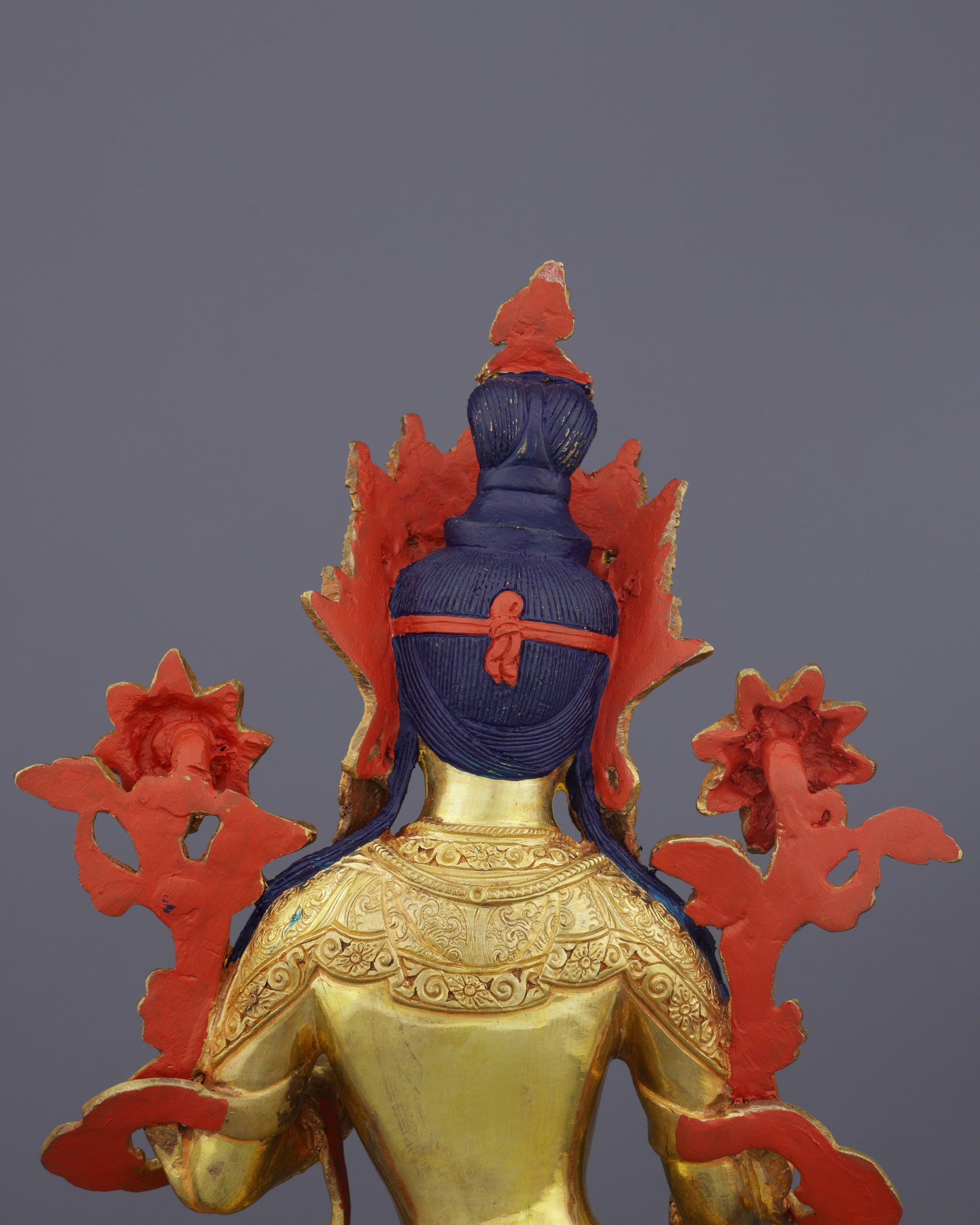 White Tara | Divine Mother of Compassion in Exquisite Nepalese Golden Splendor - Authentic Handcrafted Statue