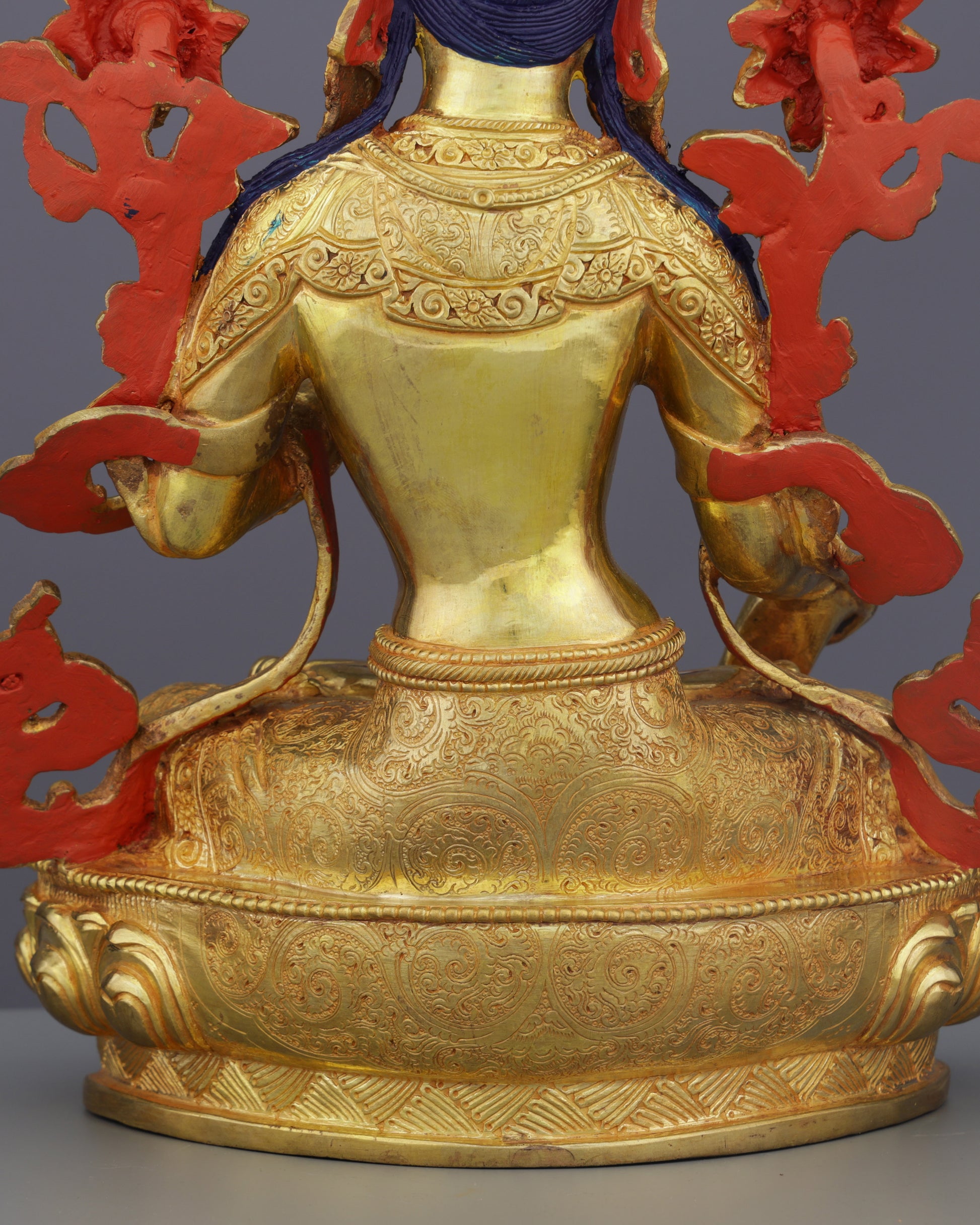White Tara | Divine Mother of Compassion in Exquisite Nepalese Golden Splendor - Authentic Handcrafted Statue