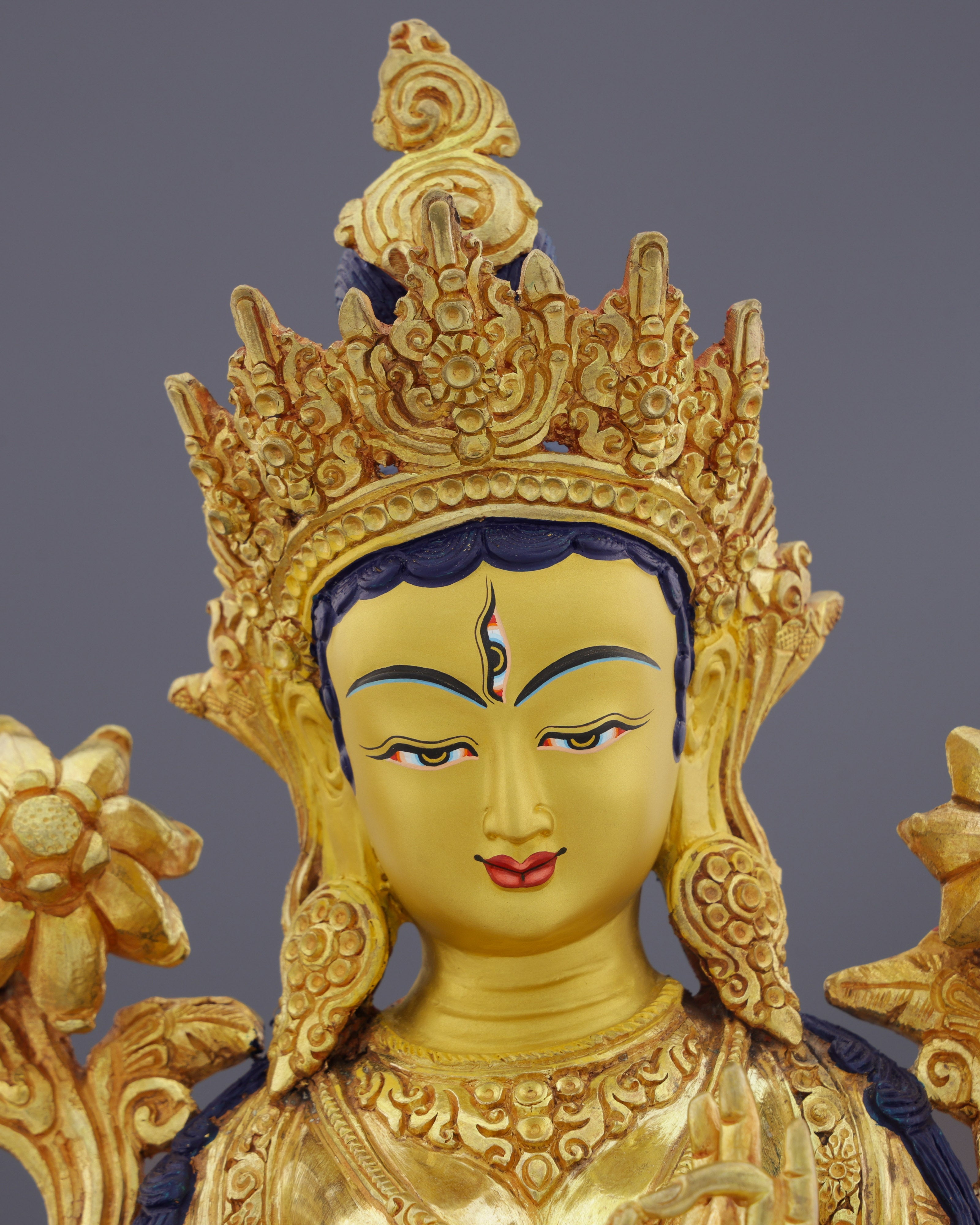 White Tara | Divine Mother of Compassion in Exquisite Nepalese Golden Splendor