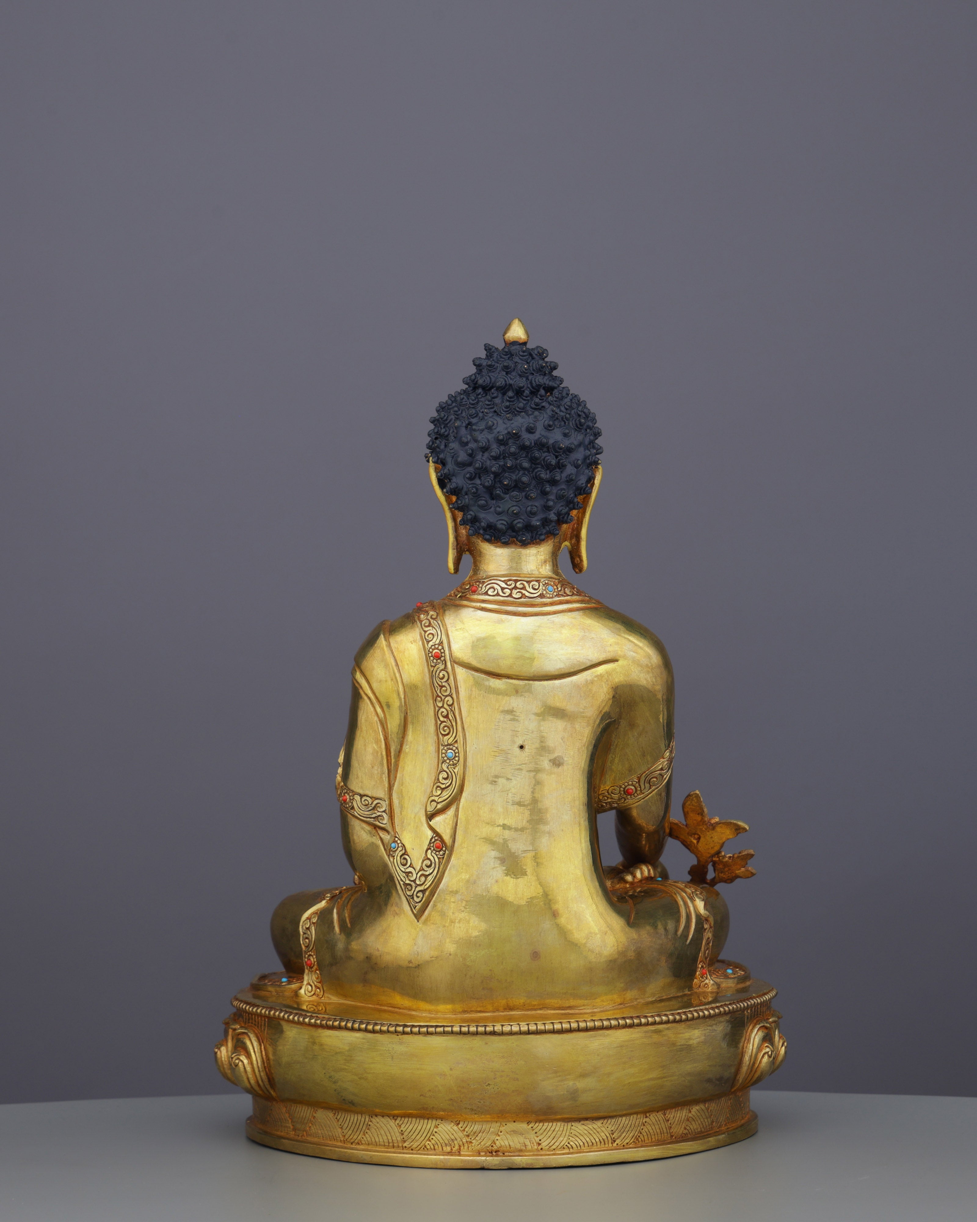 24K Gold Medicine Buddha Statue | Nepalese Healing Masterpiece
