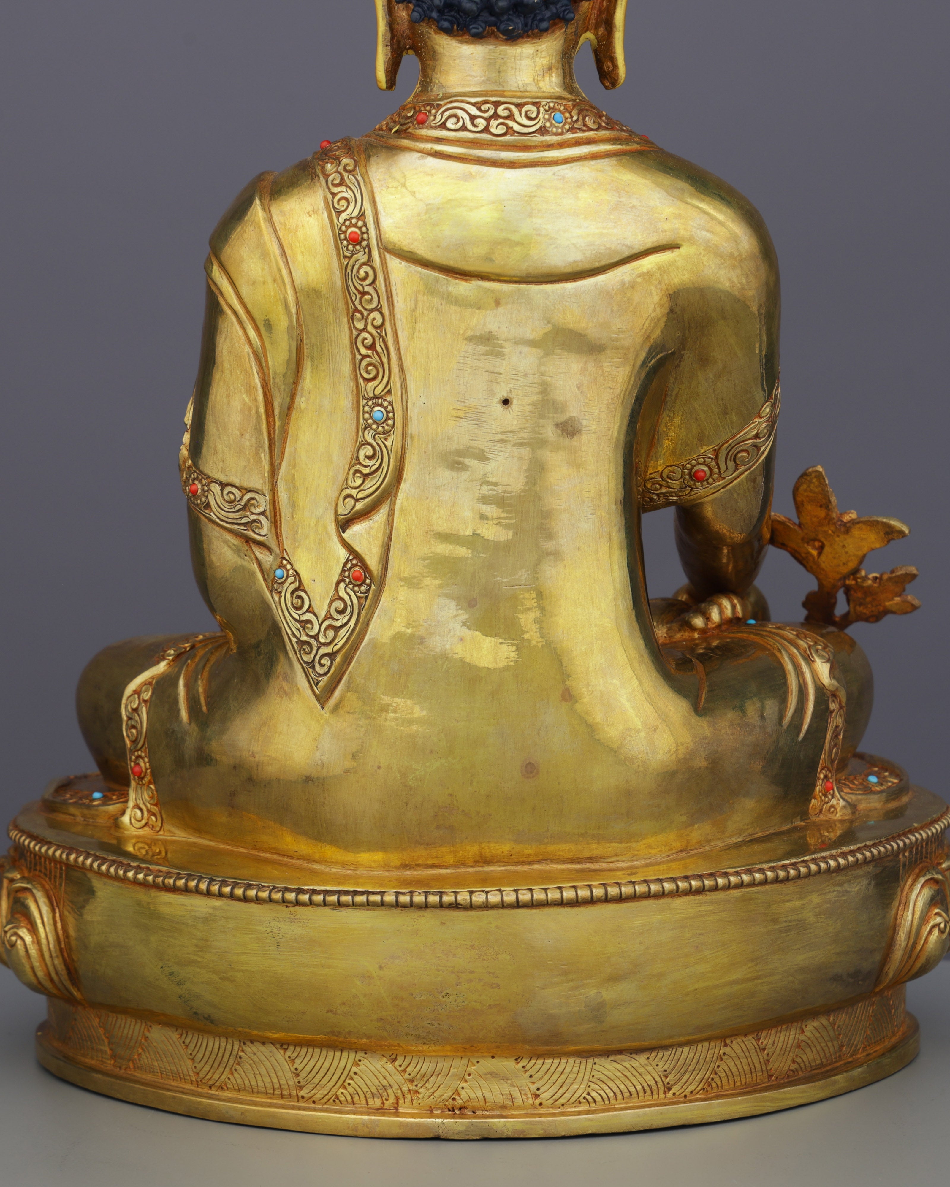 24K Gold Medicine Buddha Statue | Nepalese Healing Masterpiece