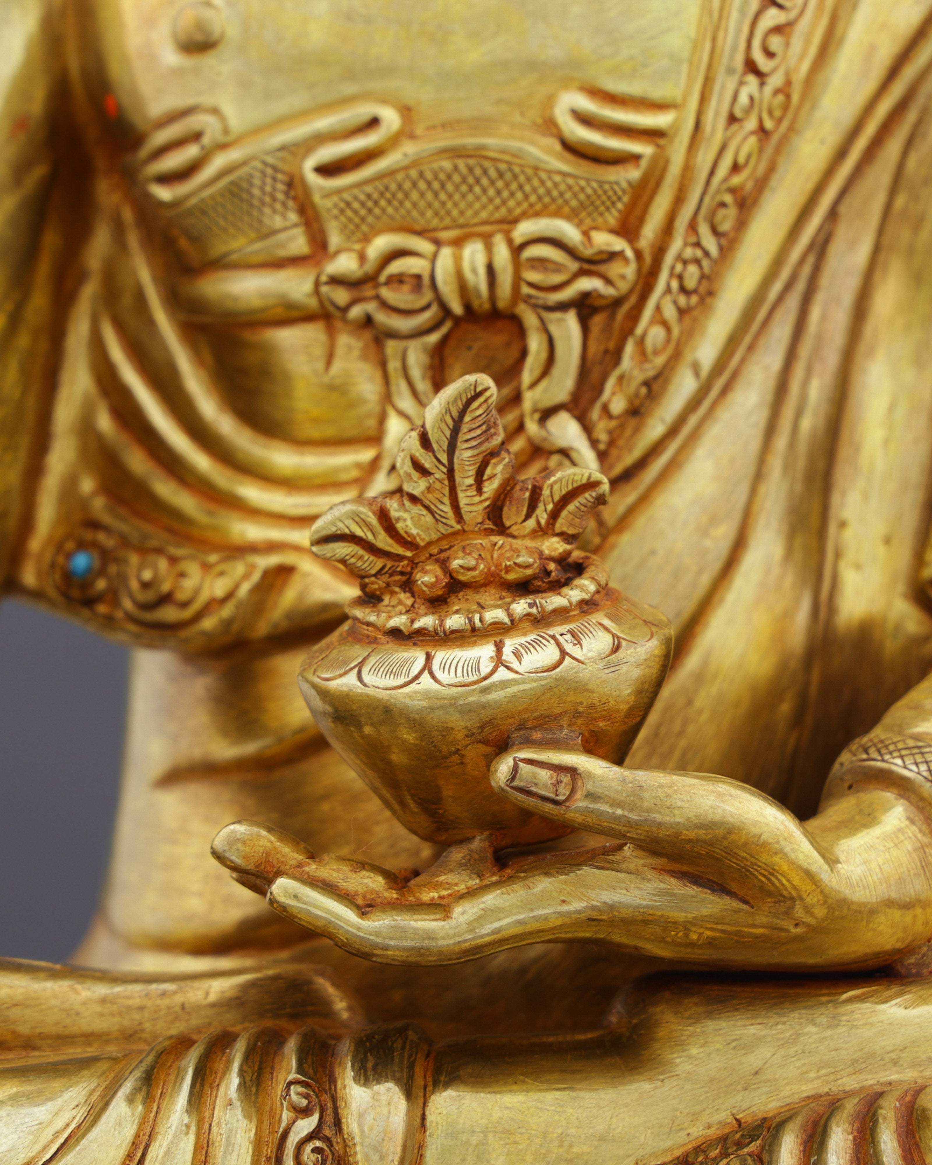 24K Gold Medicine Buddha Statue | Nepalese Healing Masterpiece