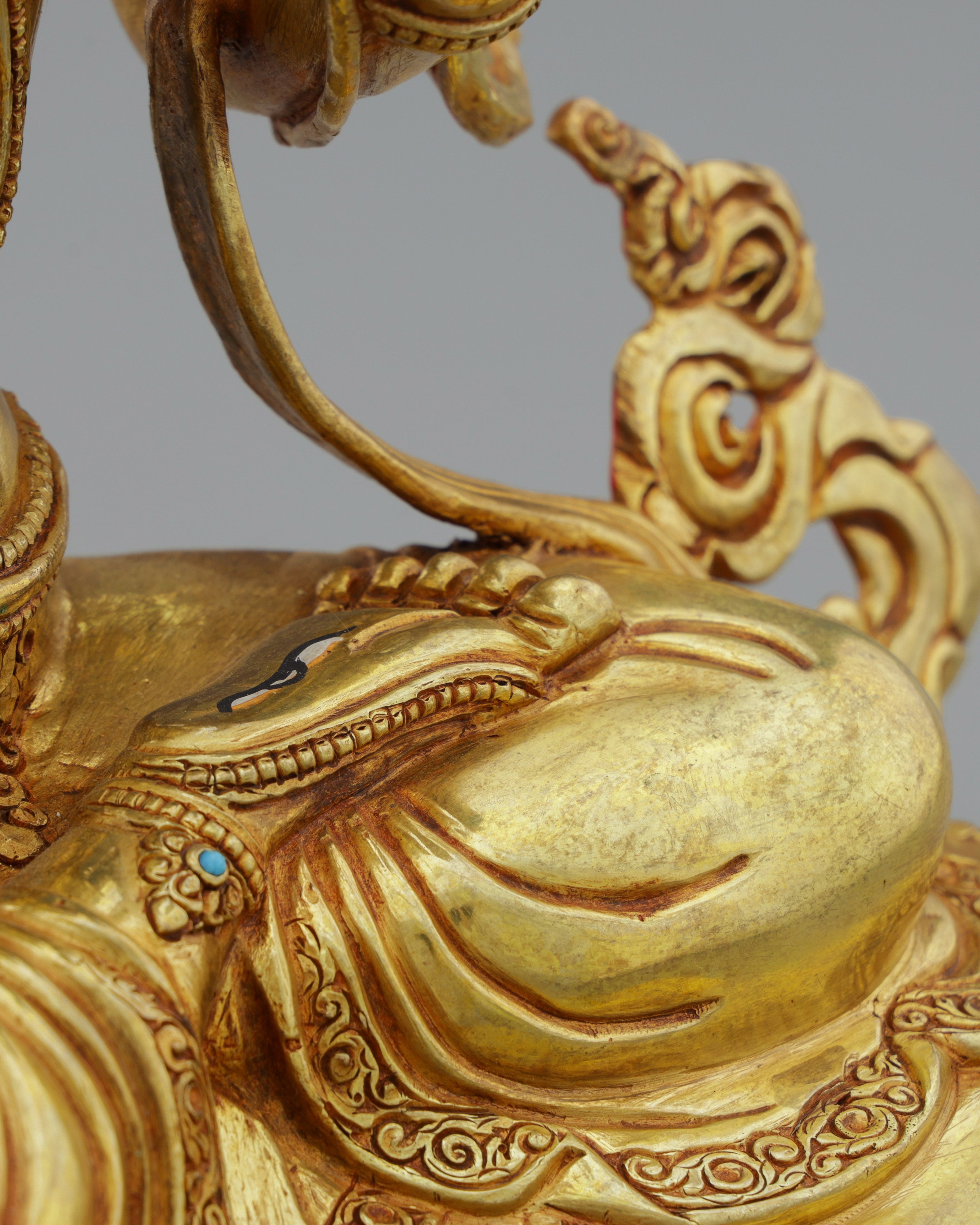 24K Gold Gilded White Tara Statue | Nepalese Masterpiece
