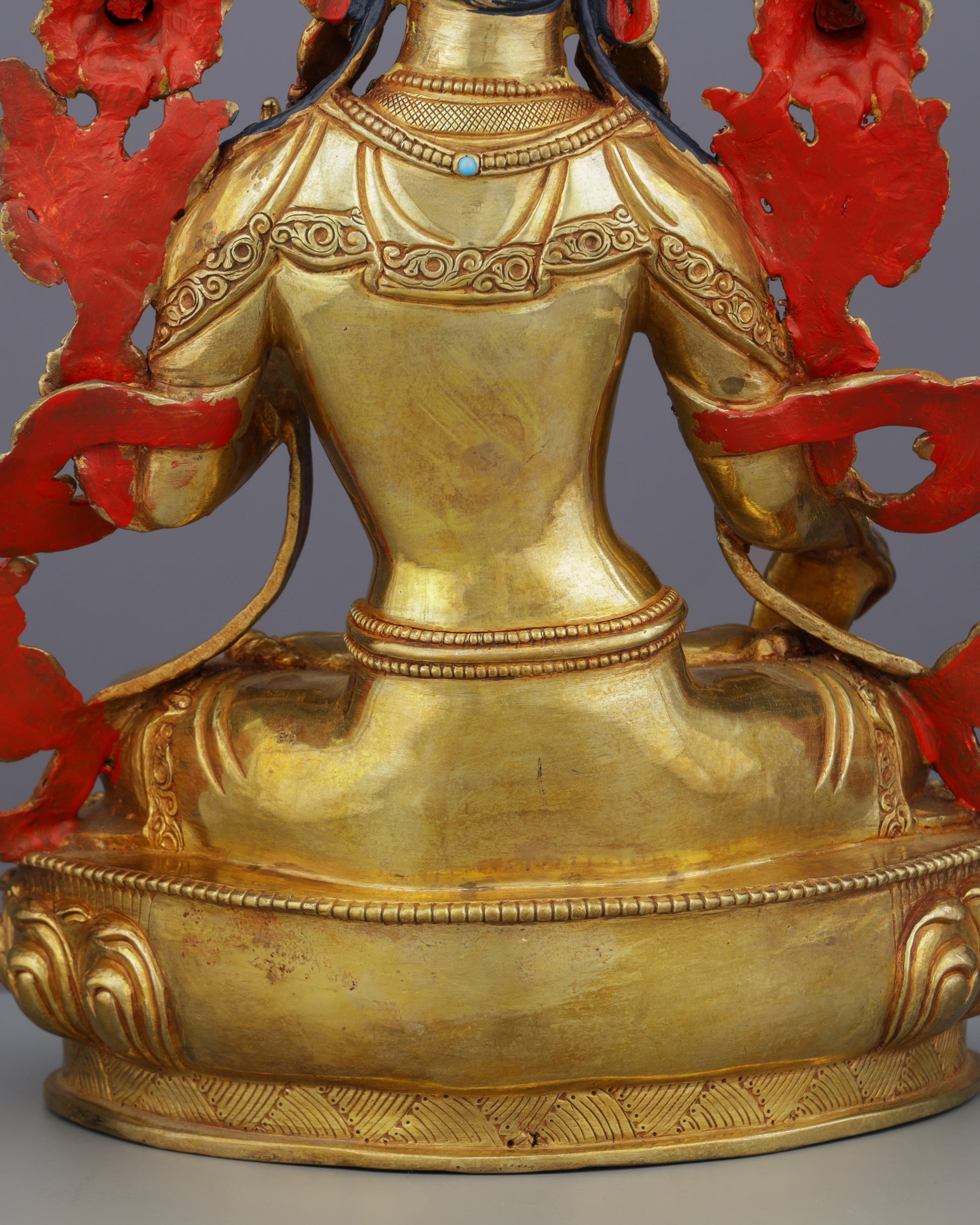 24K Gold Gilded White Tara Statue | Nepalese Masterpiece - Authentic Handcrafted Statue