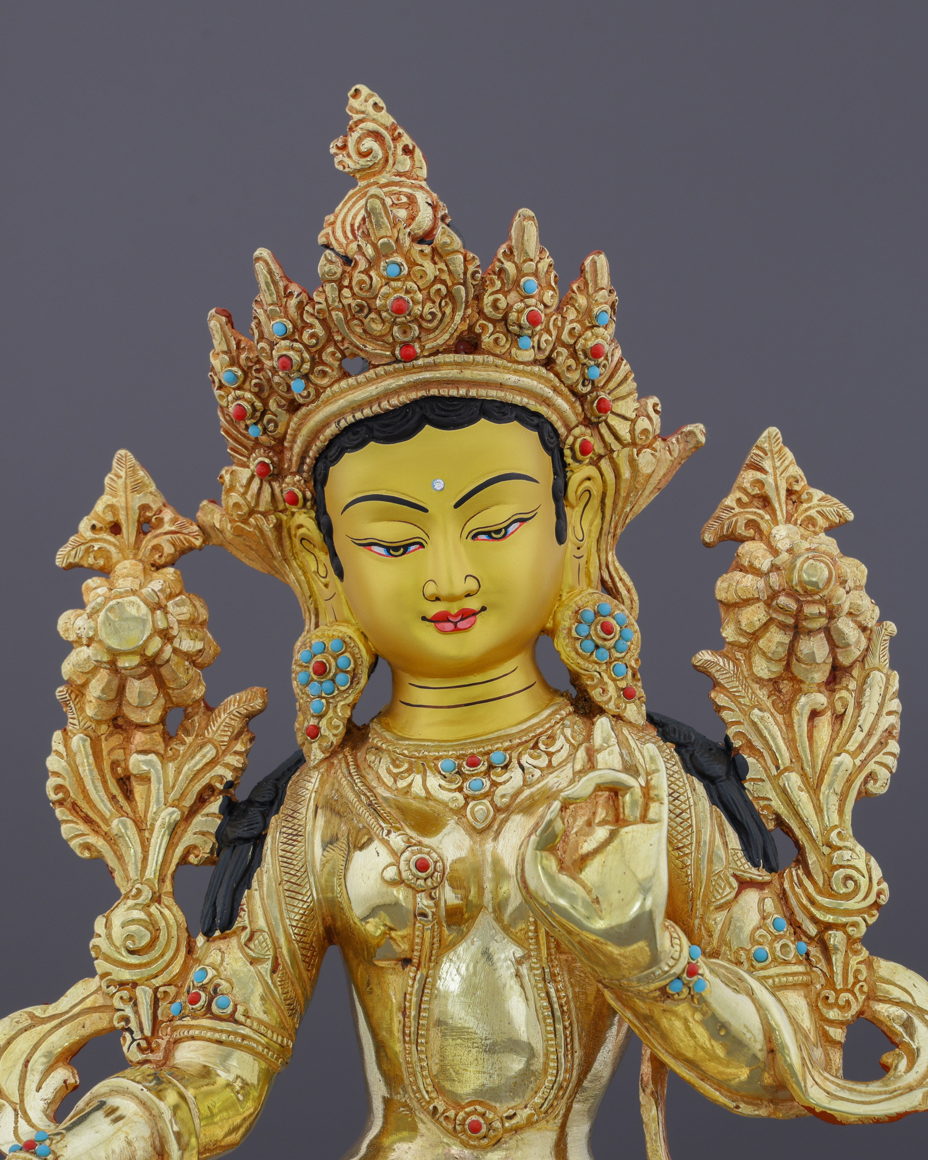 Embrace Swift Compassion | 24K Gold Gilded Green Tara Statue