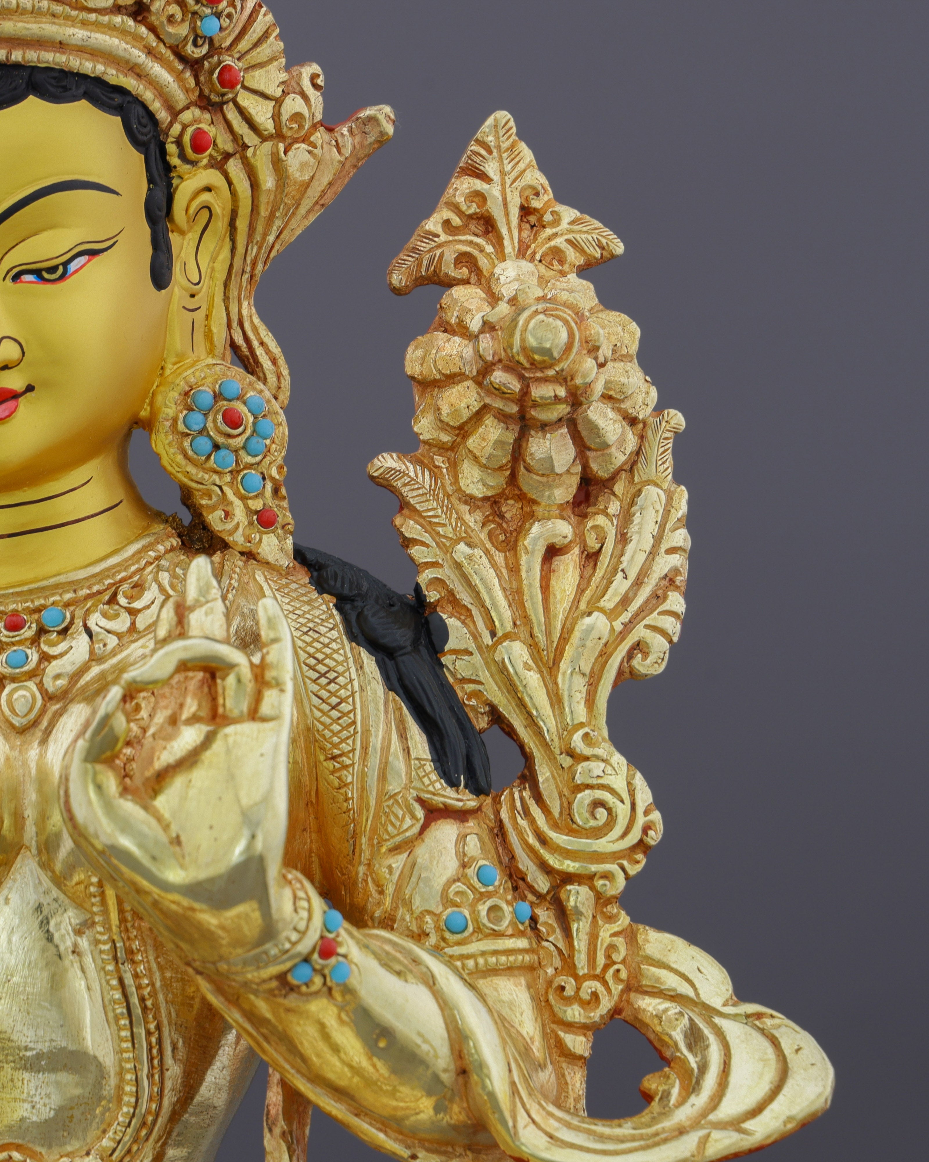 Embrace Swift Compassion | 24K Gold Gilded Green Tara Statue