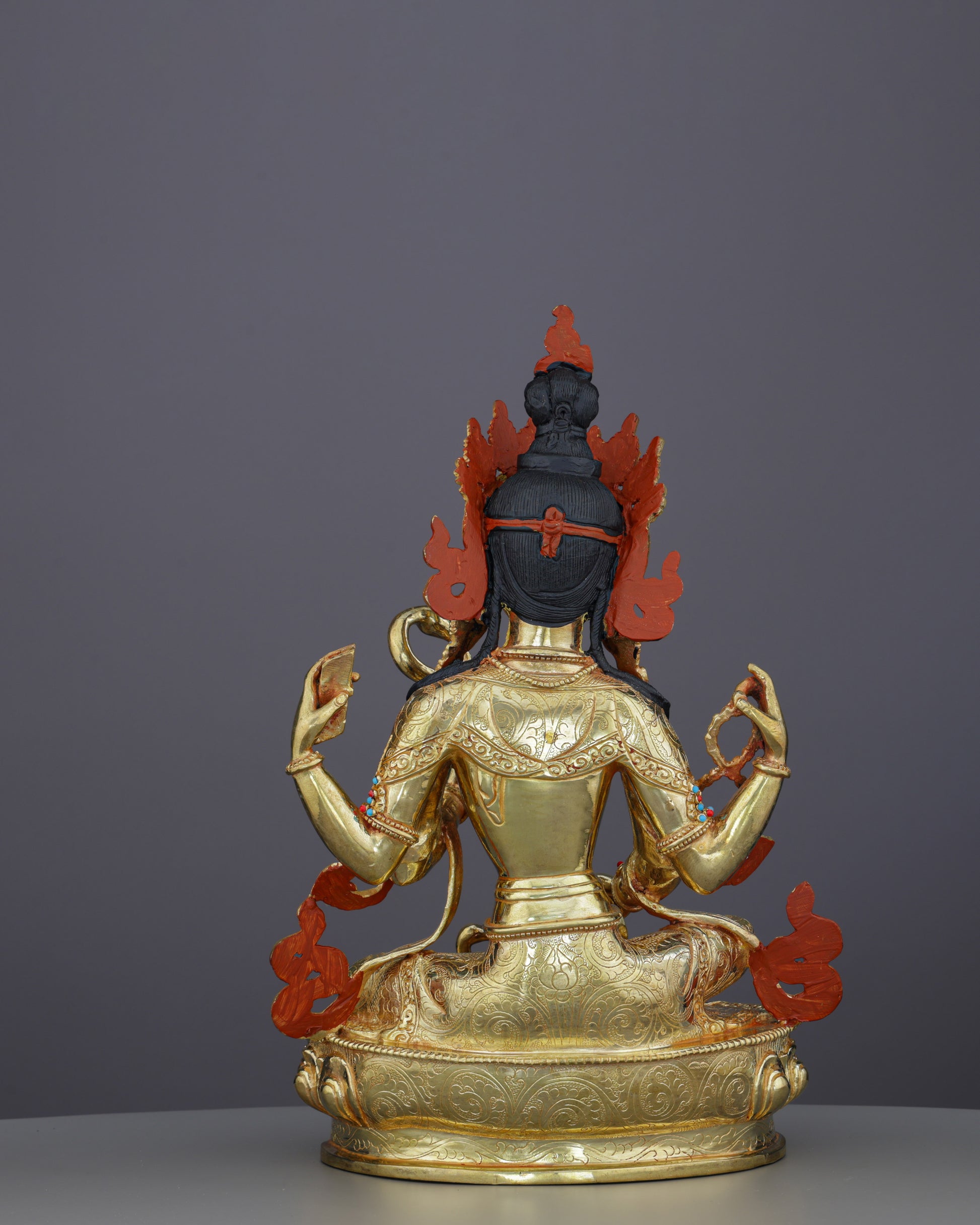 Handcrafted Saraswati Statue | Divine Goddess of Wisdom and Arts in Radiant 24K Gold - Authentic Handcrafted Statue
