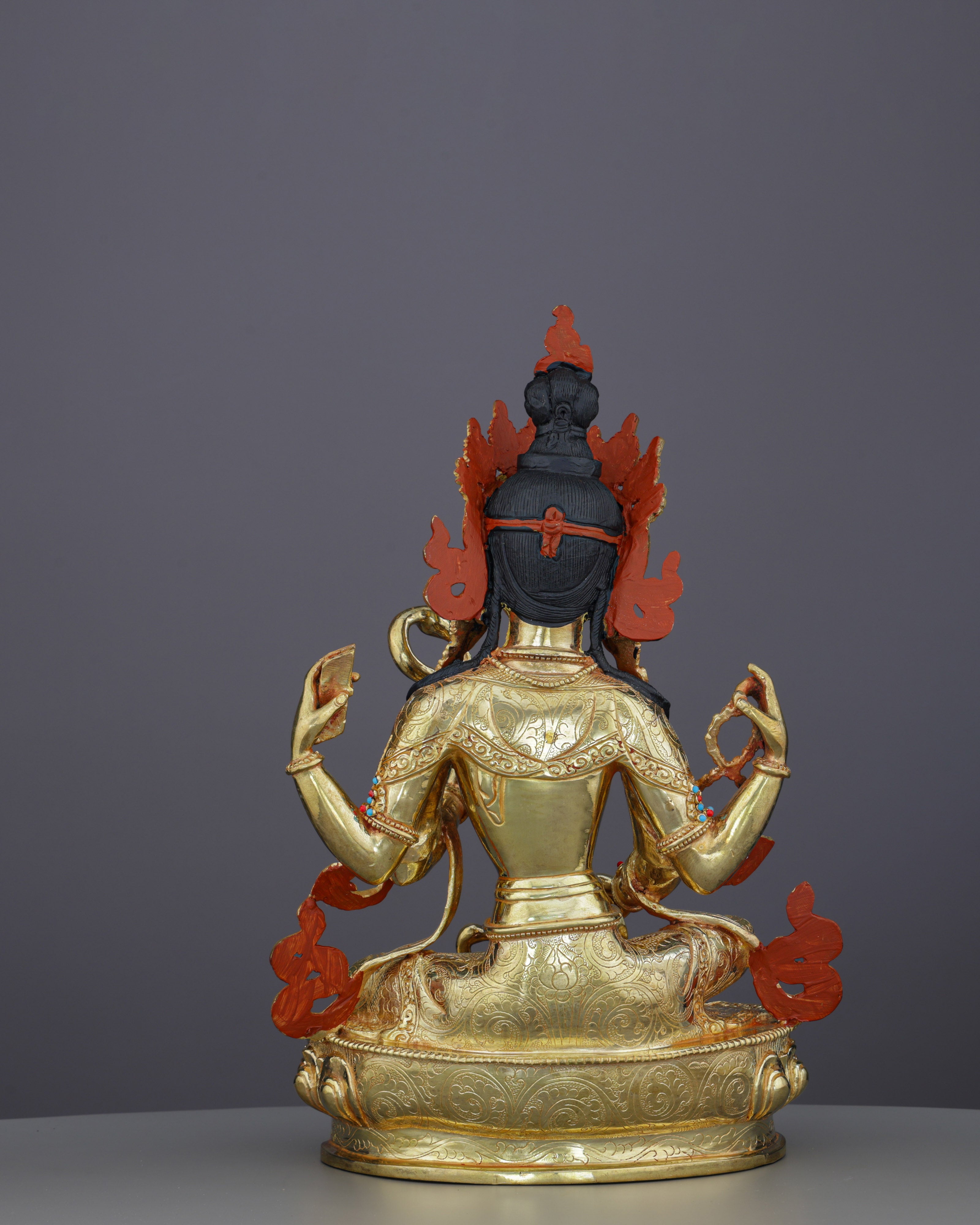 Handcrafted Saraswati Statue | Divine Goddess of Wisdom and Arts in Radiant 24K Gold