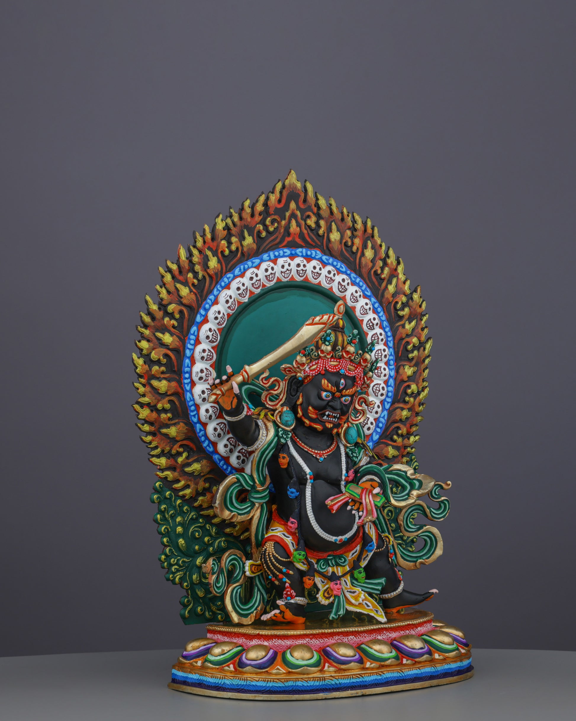 Black Manjushri | Fierce Protector of Wisdom in Masterful Nepalese Artistry - Authentic Handcrafted Statue
