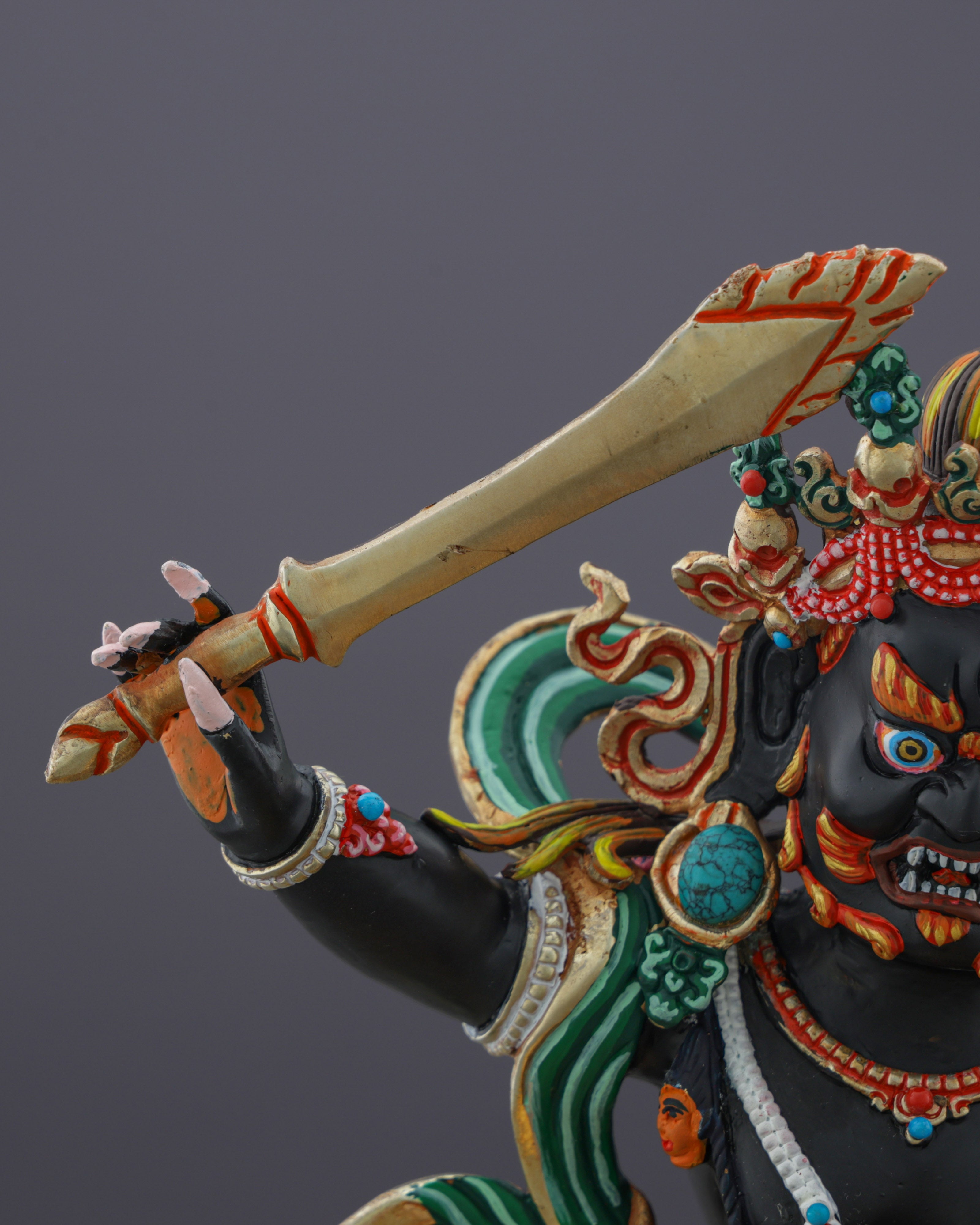 Black Manjushri | Fierce Protector of Wisdom in Masterful Nepalese Artistry