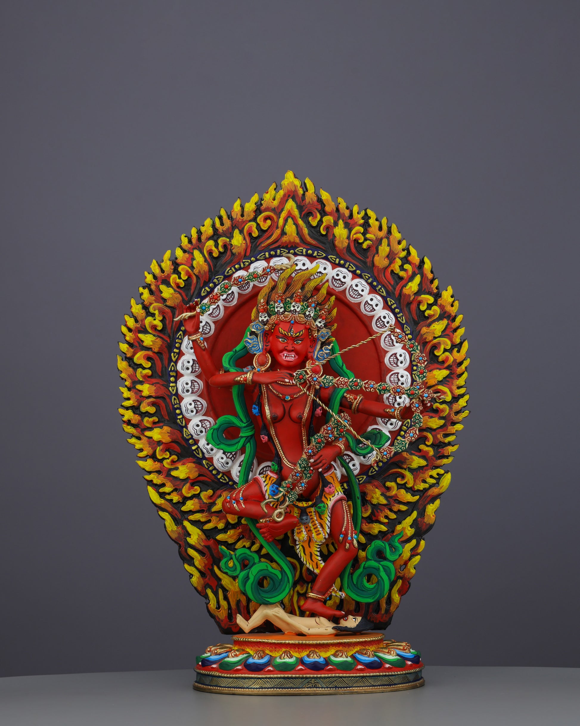 Kurukulla | Red Goddess of Enchantment in Exquisite Nepalese Artistry - Authentic Handcrafted Statue