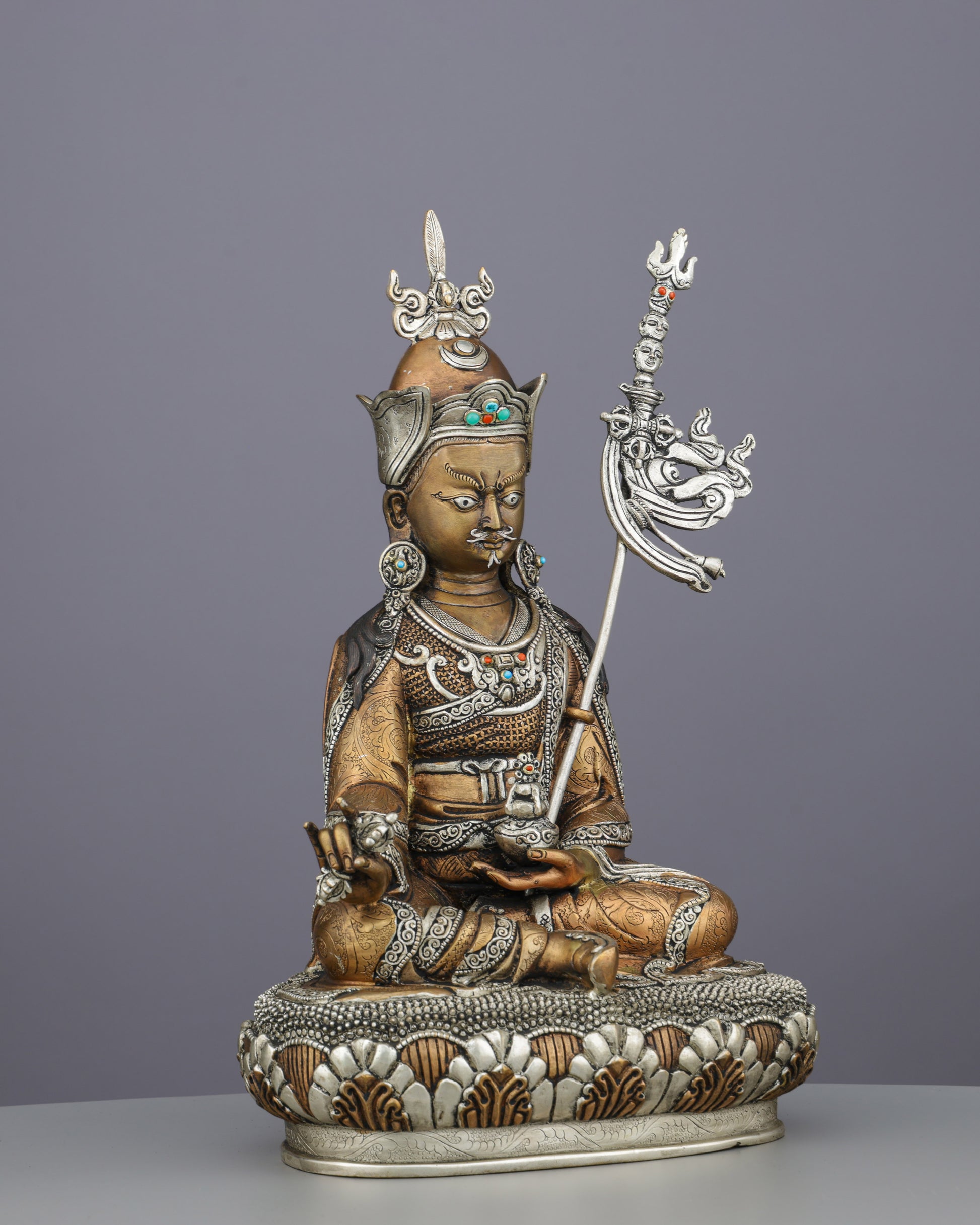 Invoke Divine Protection | Handcrafted Guru Rinpoche Statue - Authentic Handcrafted Statue