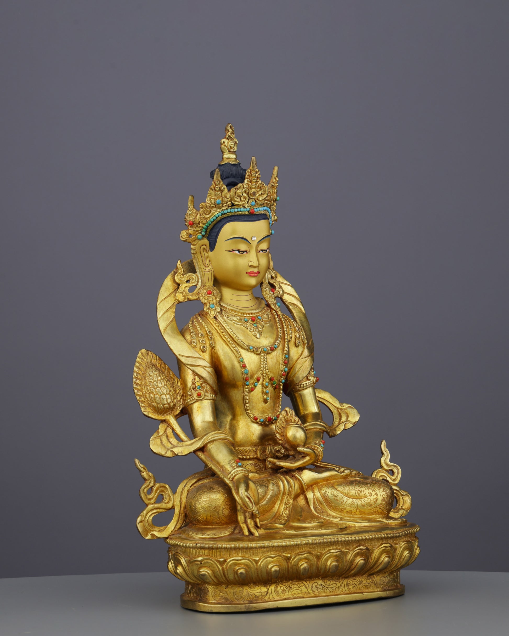 Exquisite Ksitigarbha Statue | Guardian of Earth and Suffering Beings - Authentic Handcrafted Statue