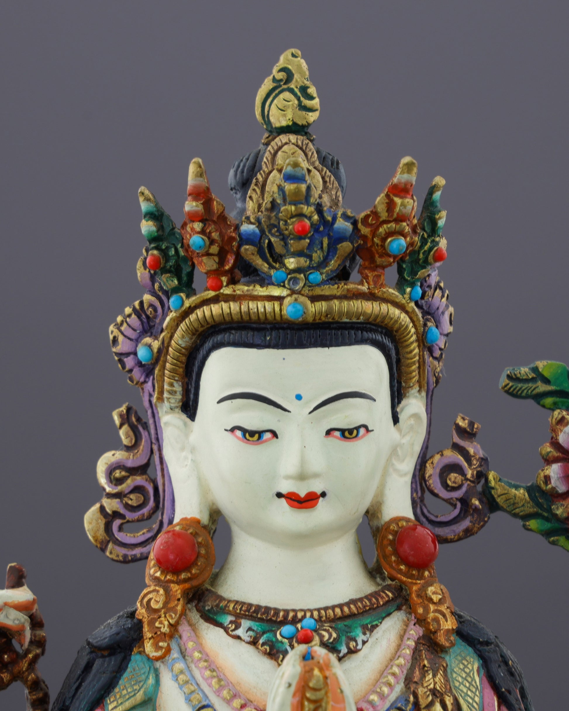 Enthroned Compassion | Magnificent Chengresi on Celestial Throne - Authentic Handcrafted Statue