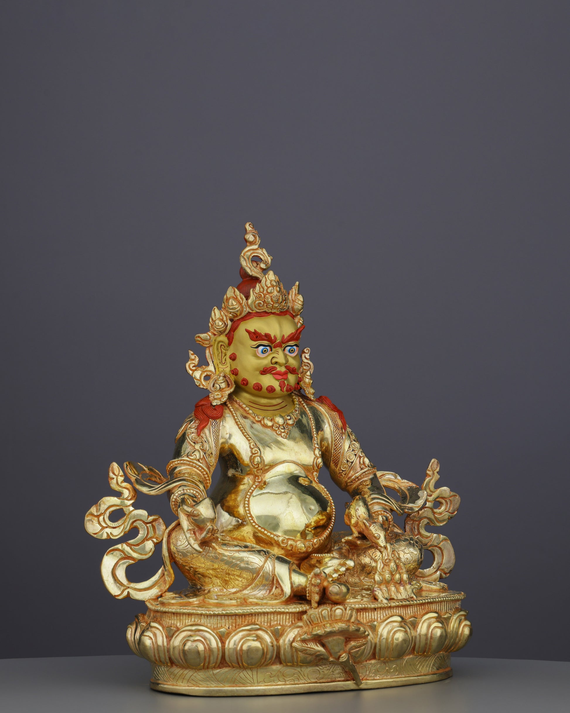 Golden Prosperity | Handcrafted Yellow Dzambhala Statue - Authentic Handcrafted Statue