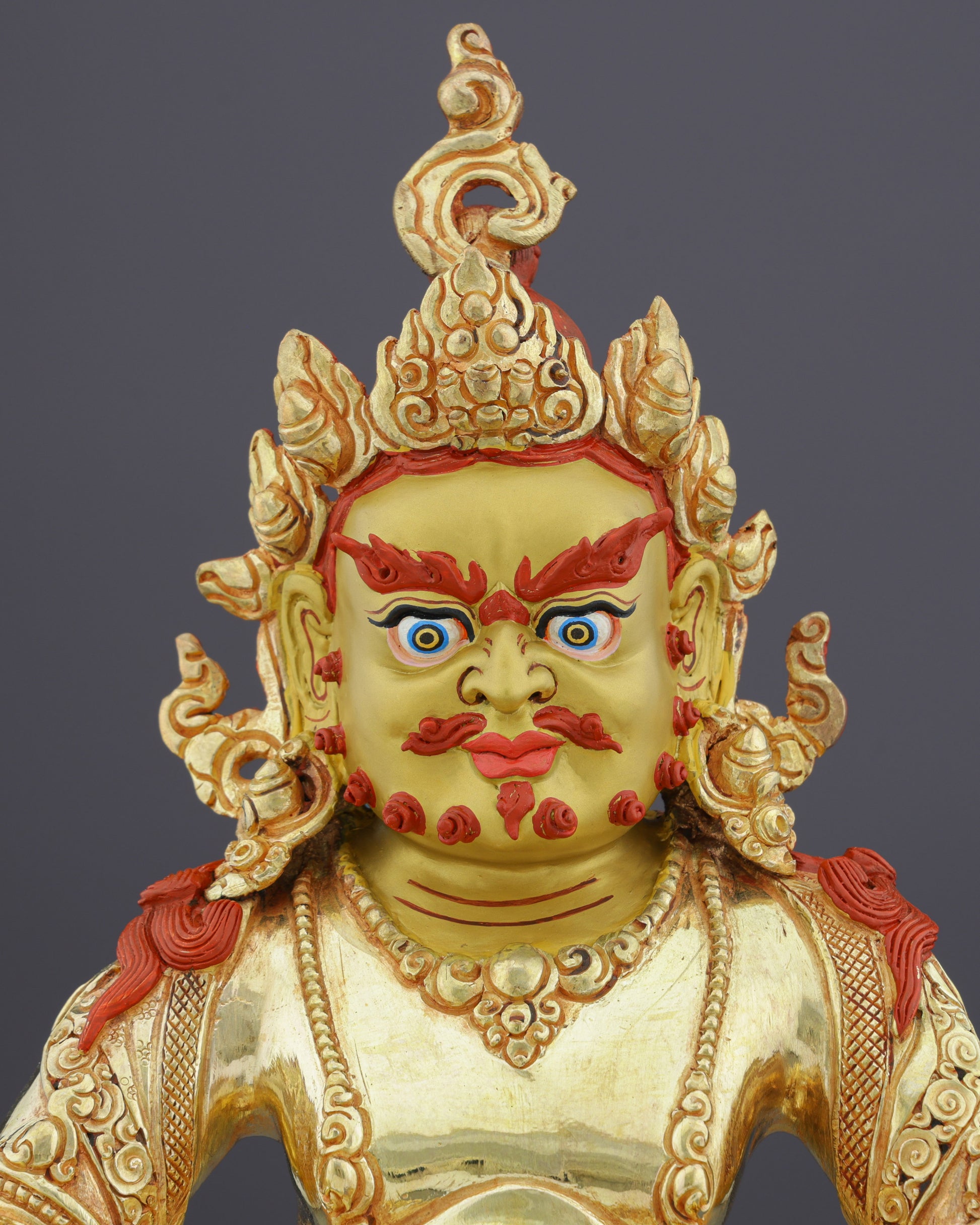 Golden Prosperity | Handcrafted Yellow Dzambhala Statue - Authentic Handcrafted Statue