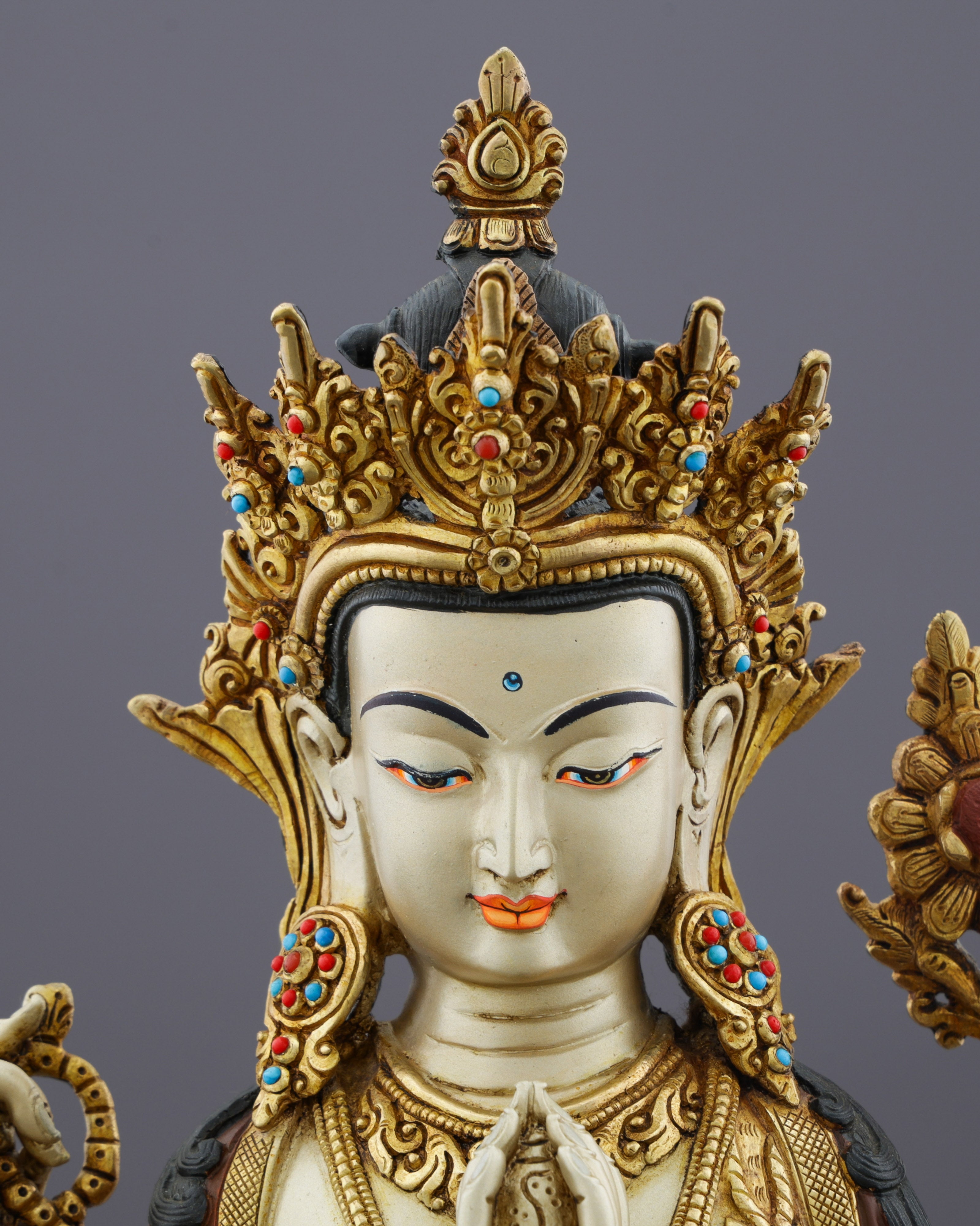 Handcrafted Chengresi Statue | Nepal's Sacred Artistry in Copper