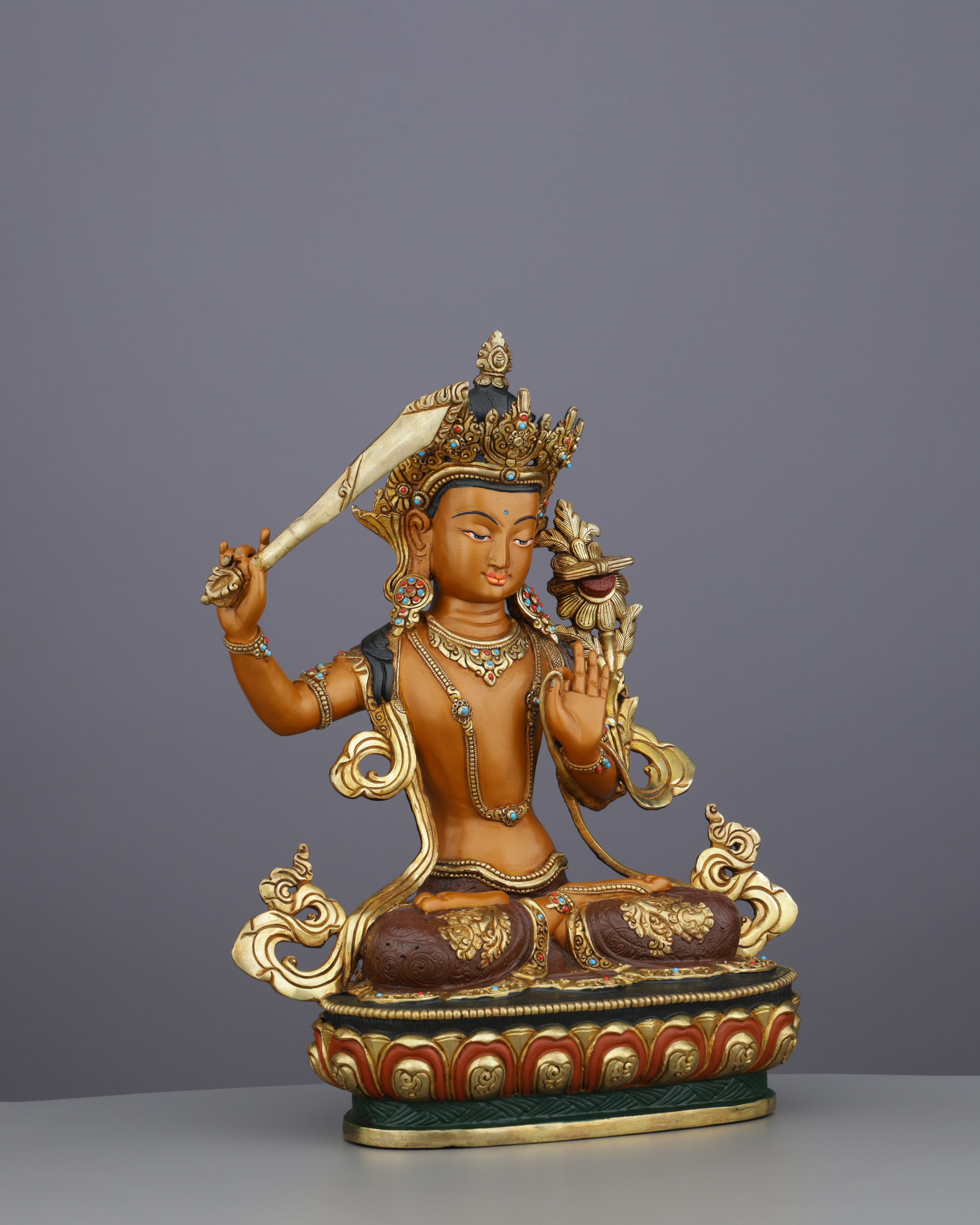 The Sword of Wisdom | Masterfully Crafted Manjushri Statue