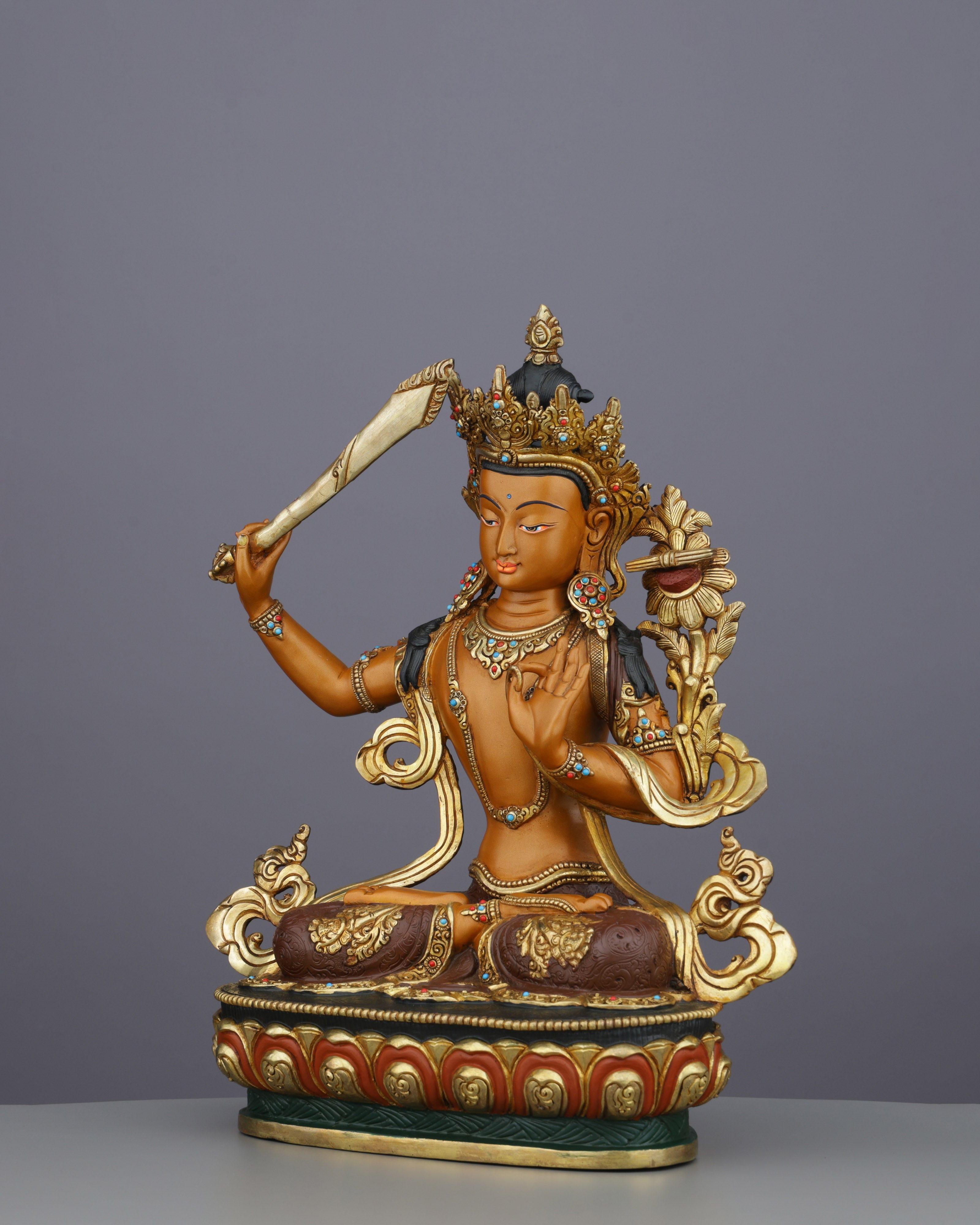 The Sword of Wisdom | Masterfully Crafted Manjushri Statue