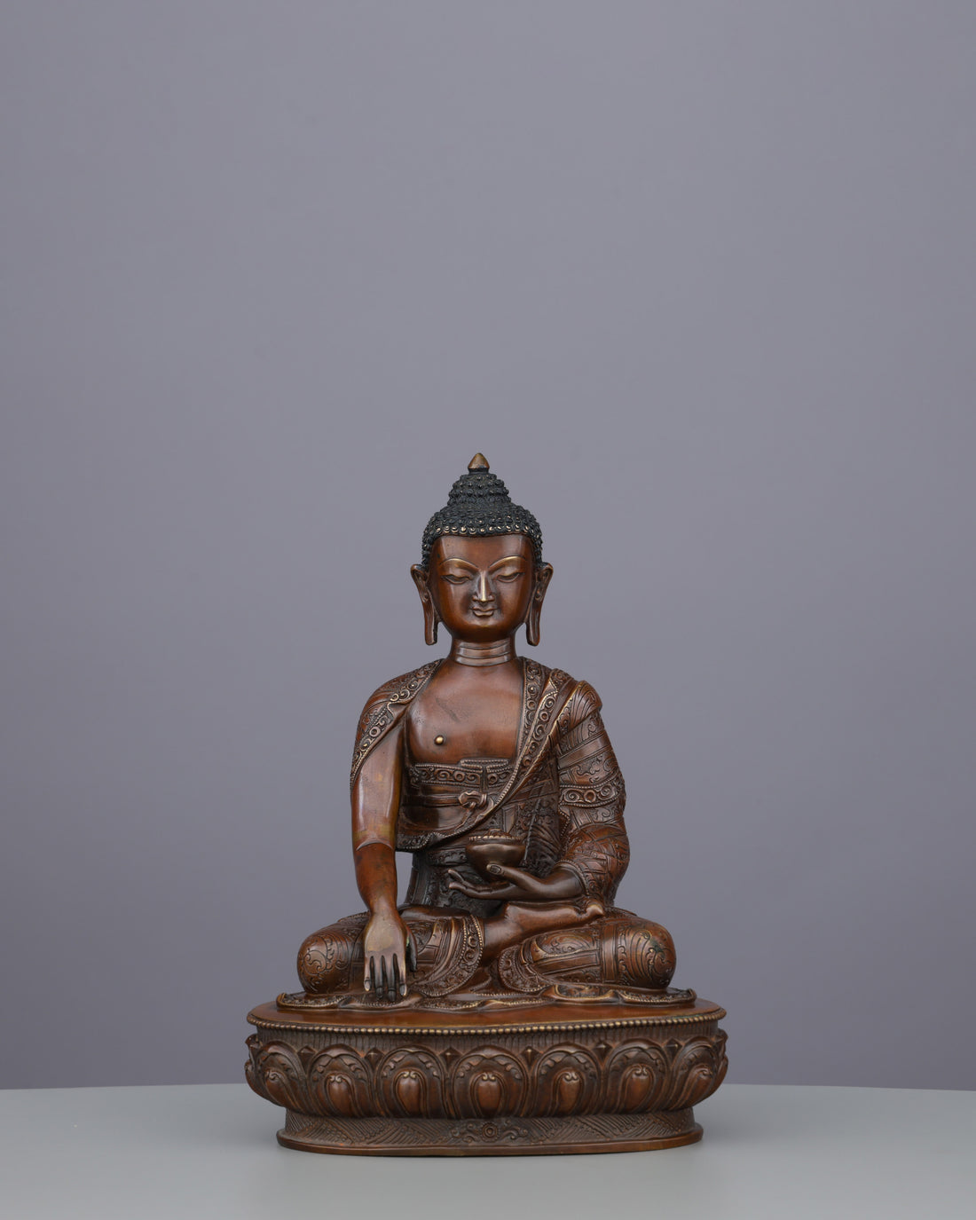 Oxidized Sakyamuni Buddha Statue | Handcrafted from the Heart of the Himalayas - Handcrafted Buddhist Statue