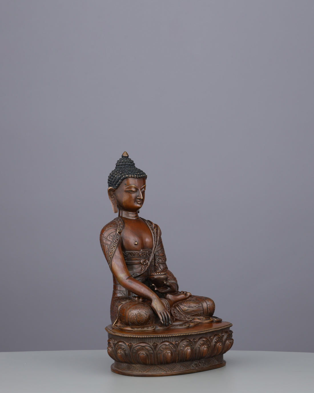 Oxidized Sakyamuni Buddha Statue | Handcrafted from the Heart of the Himalayas - Handcrafted Buddhist Statue - Authentic Sacred Art