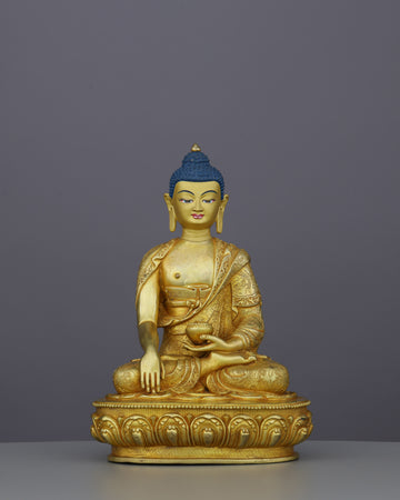 Golden Reverence | Handcrafted Sakyamuni Buddha Statue