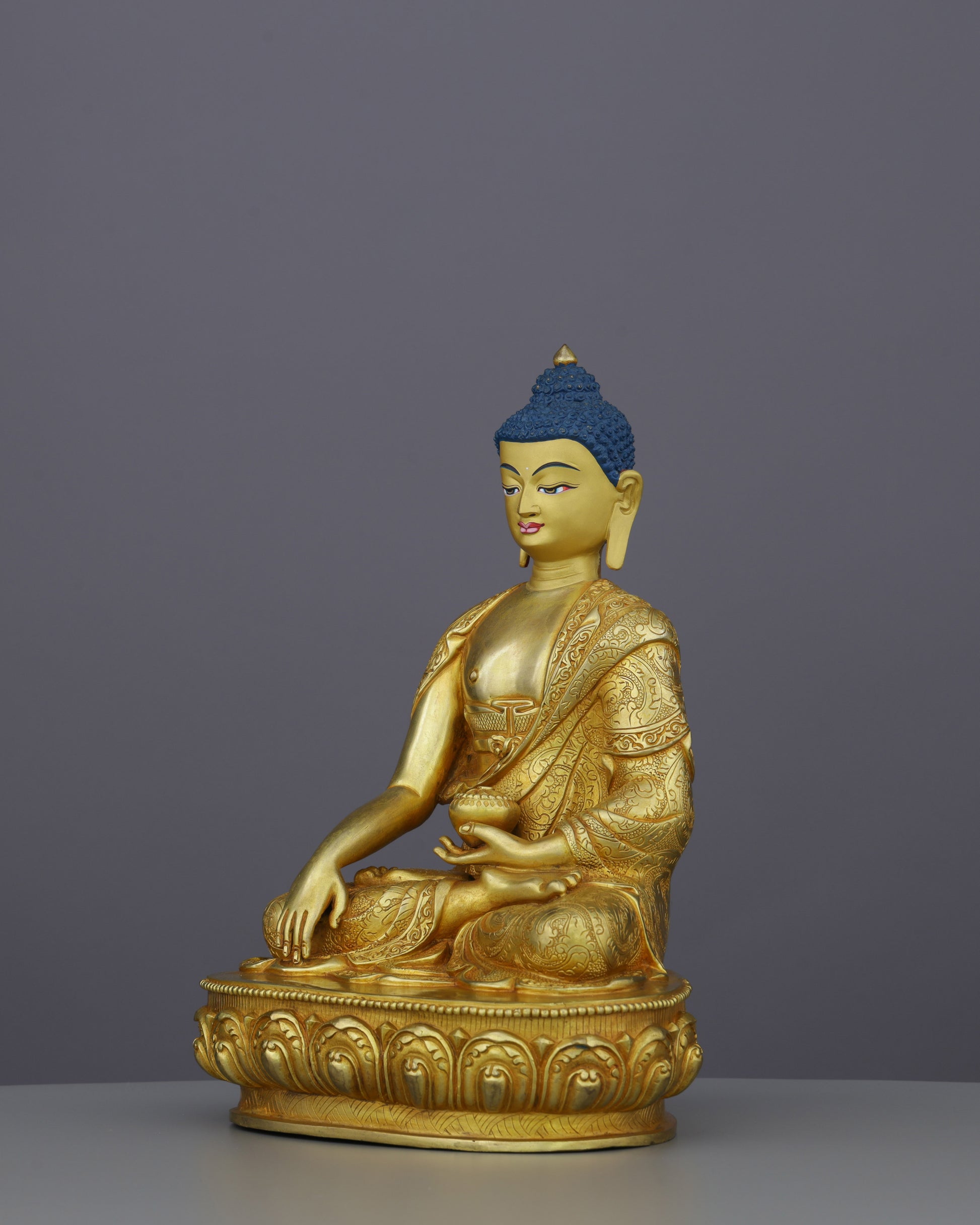 Golden Reverence | Handcrafted Sakyamuni Buddha Statue - Authentic Handcrafted Statue