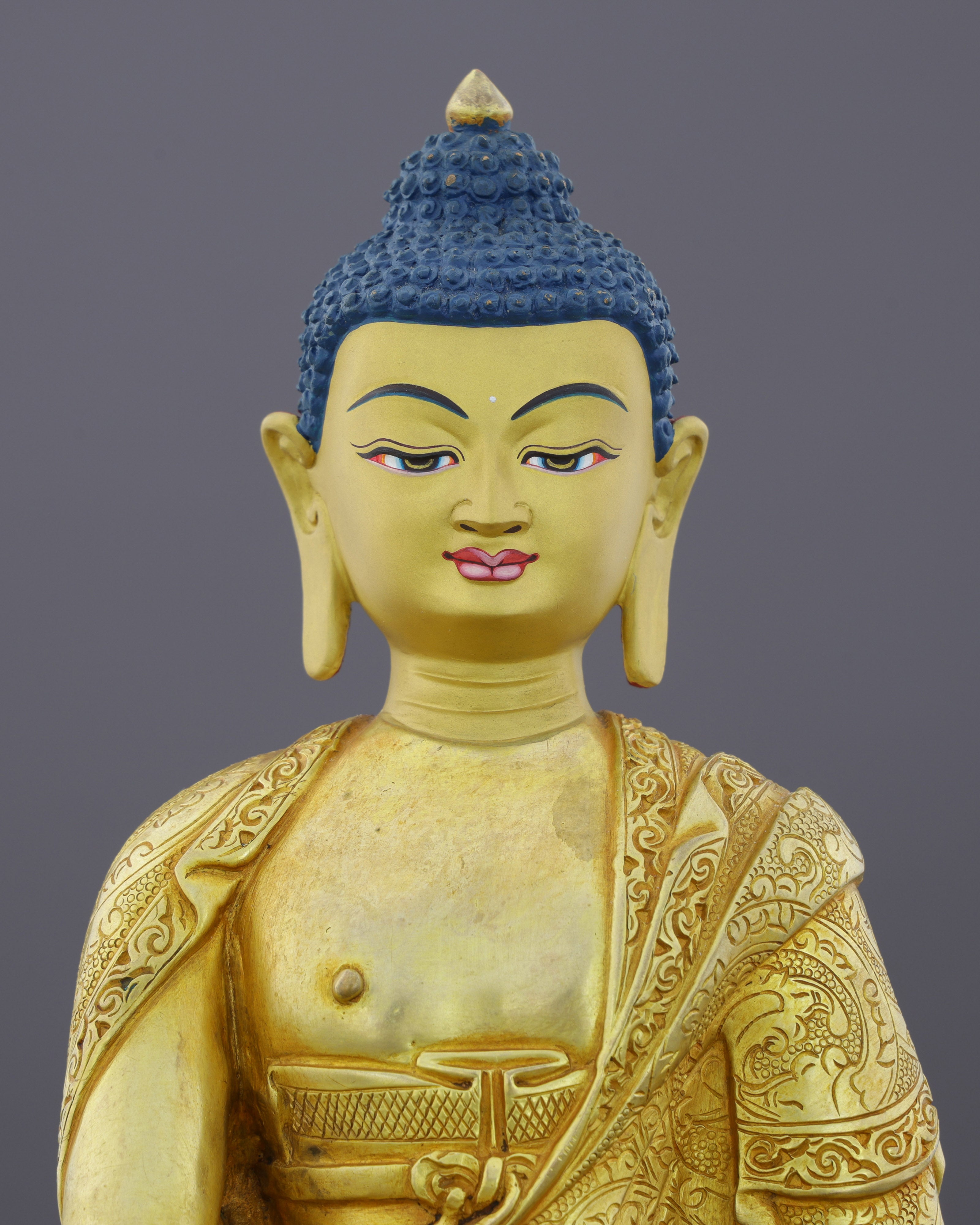 Golden Reverence | Handcrafted Sakyamuni Buddha Statue