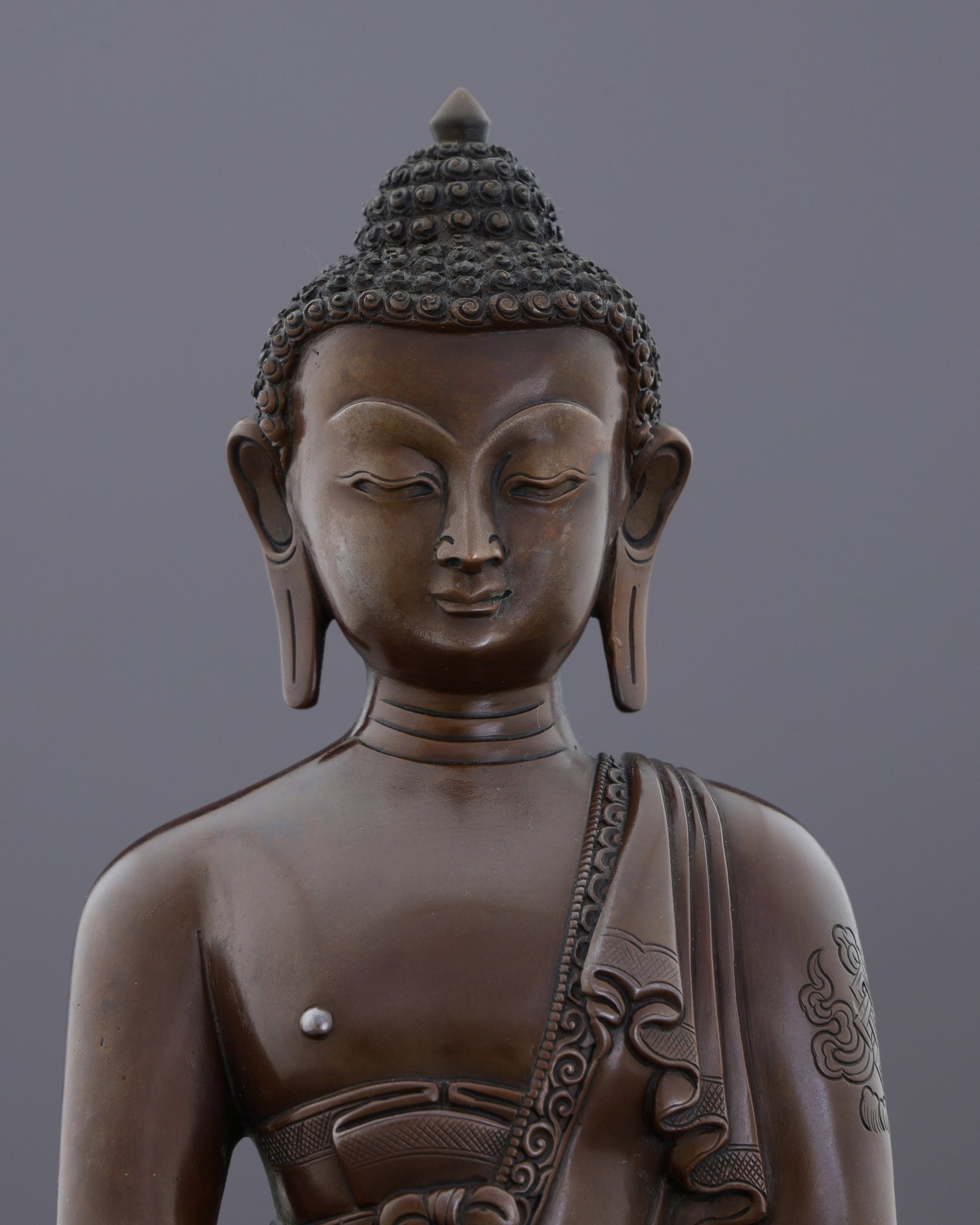 Oxidized Serenity | Handcrafted Sakyamuni Buddha from the Himalayas - Authentic Handcrafted Statue