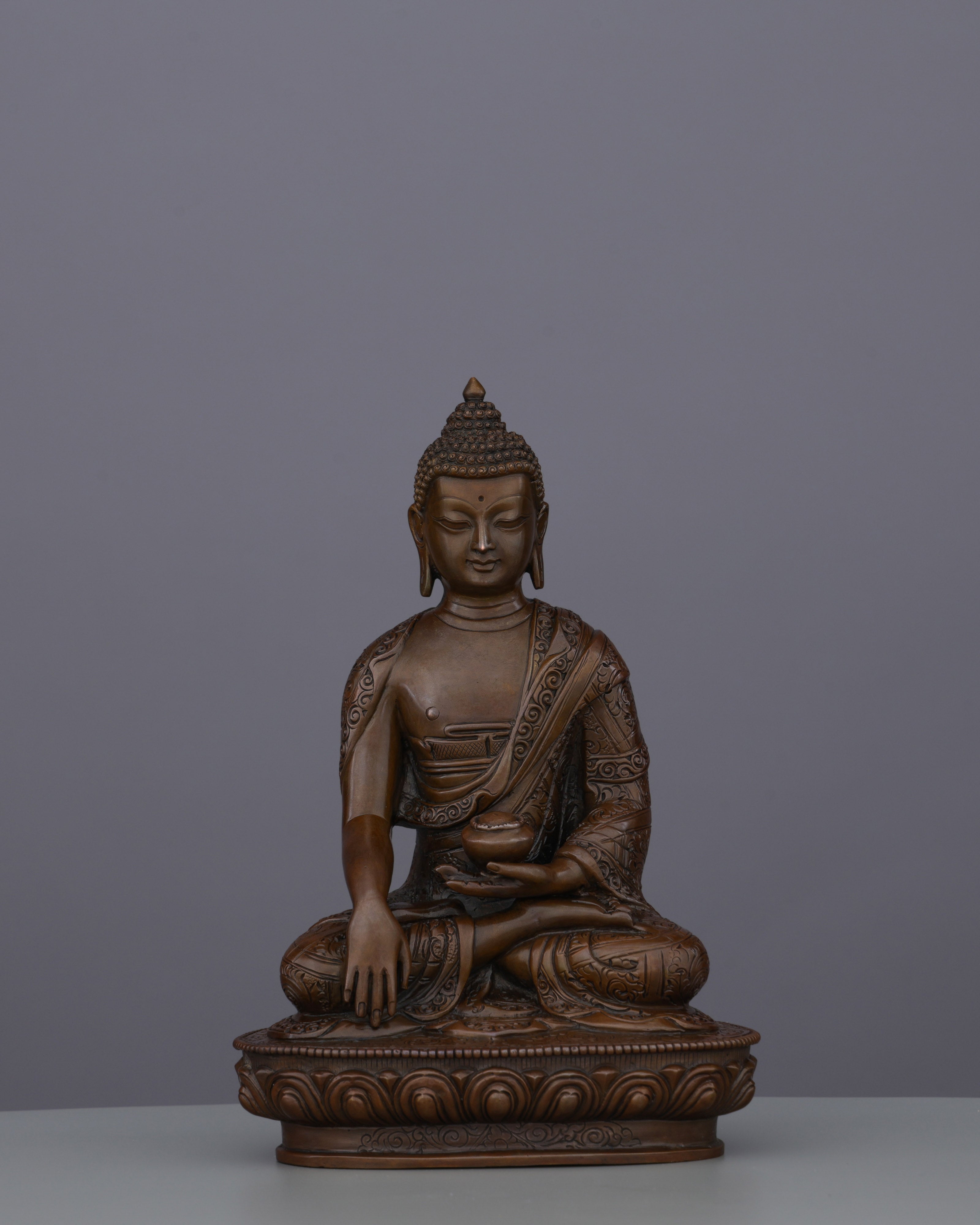 Sacred Himalayan Craft | Oxidized Sakyamuni Buddha Statue