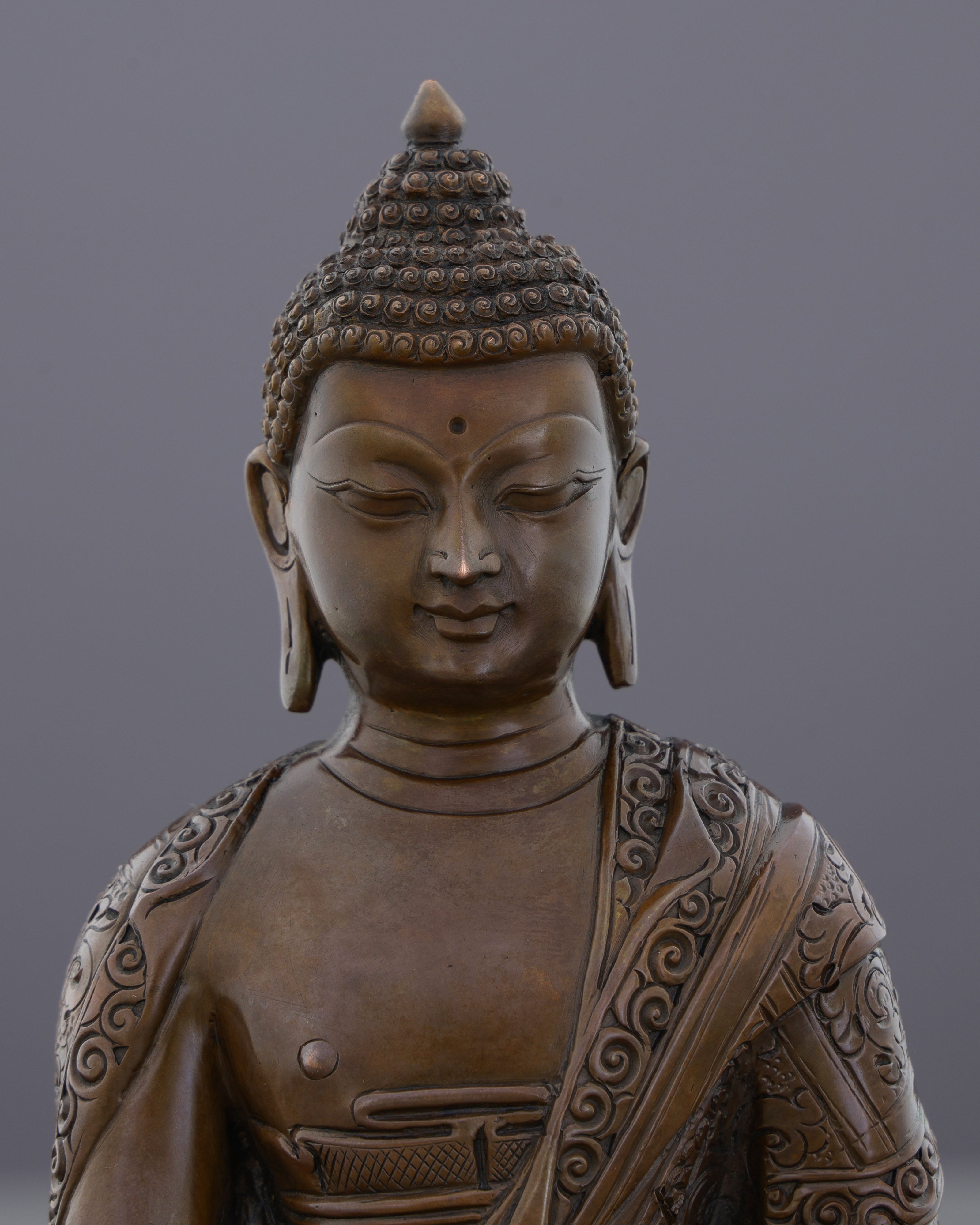 Sacred Himalayan Craft | Oxidized Sakyamuni Buddha Statue