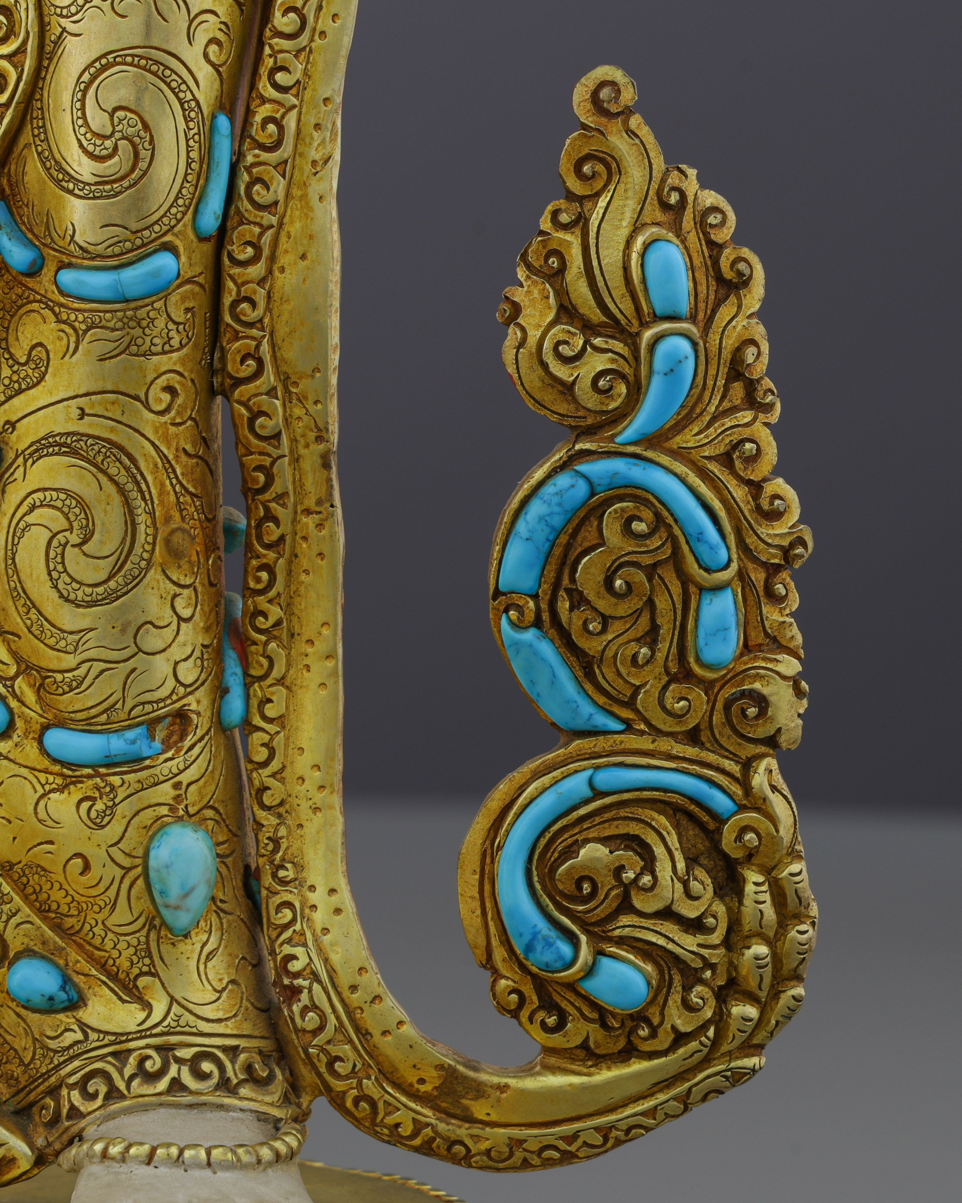 Majestic Vajrasattva | 24K Gold-Gilded Copper Statue with Precious Gemstone Inlays