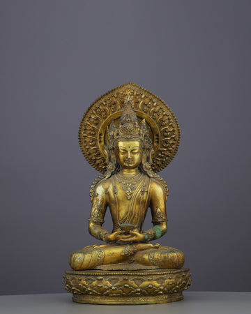Eternal Radiance | Antique Amitabha Buddha Statue&nbsp;