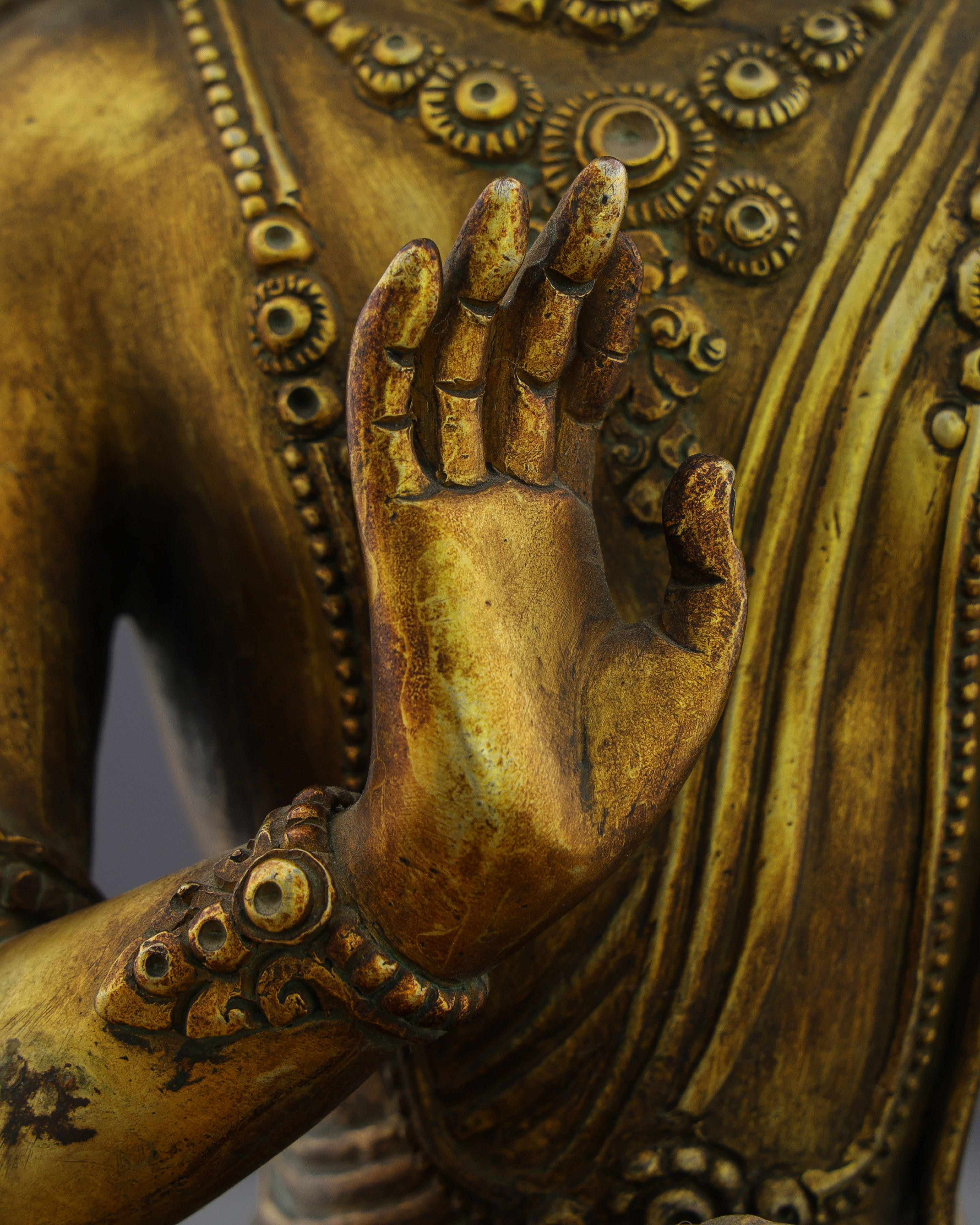 Fearless Accomplishment | Majestic Antique Amoghasiddhi Buddha Statue&nbsp;