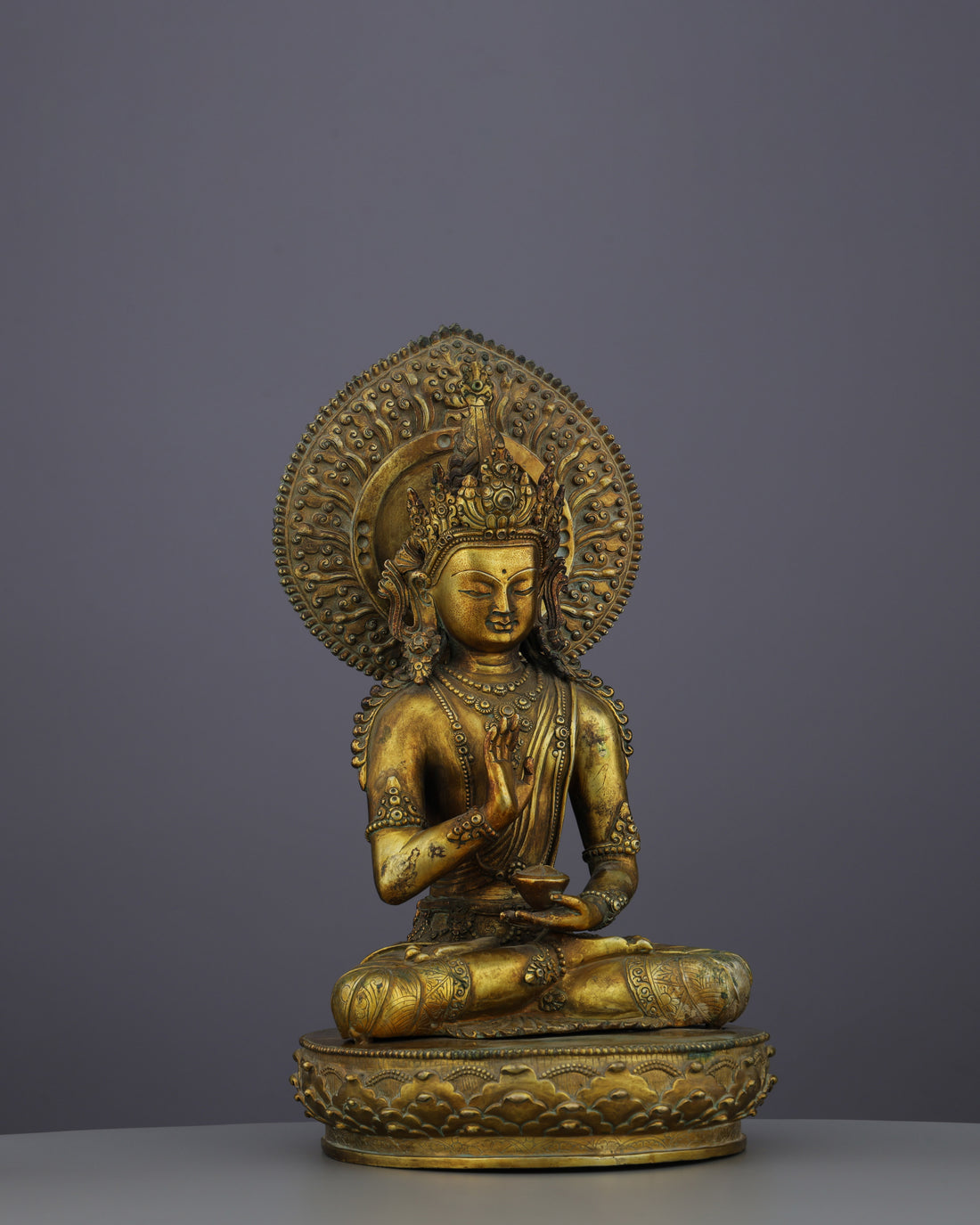 Fearless Accomplishment | Majestic Antique Amoghasiddhi Buddha Statue&nbsp;