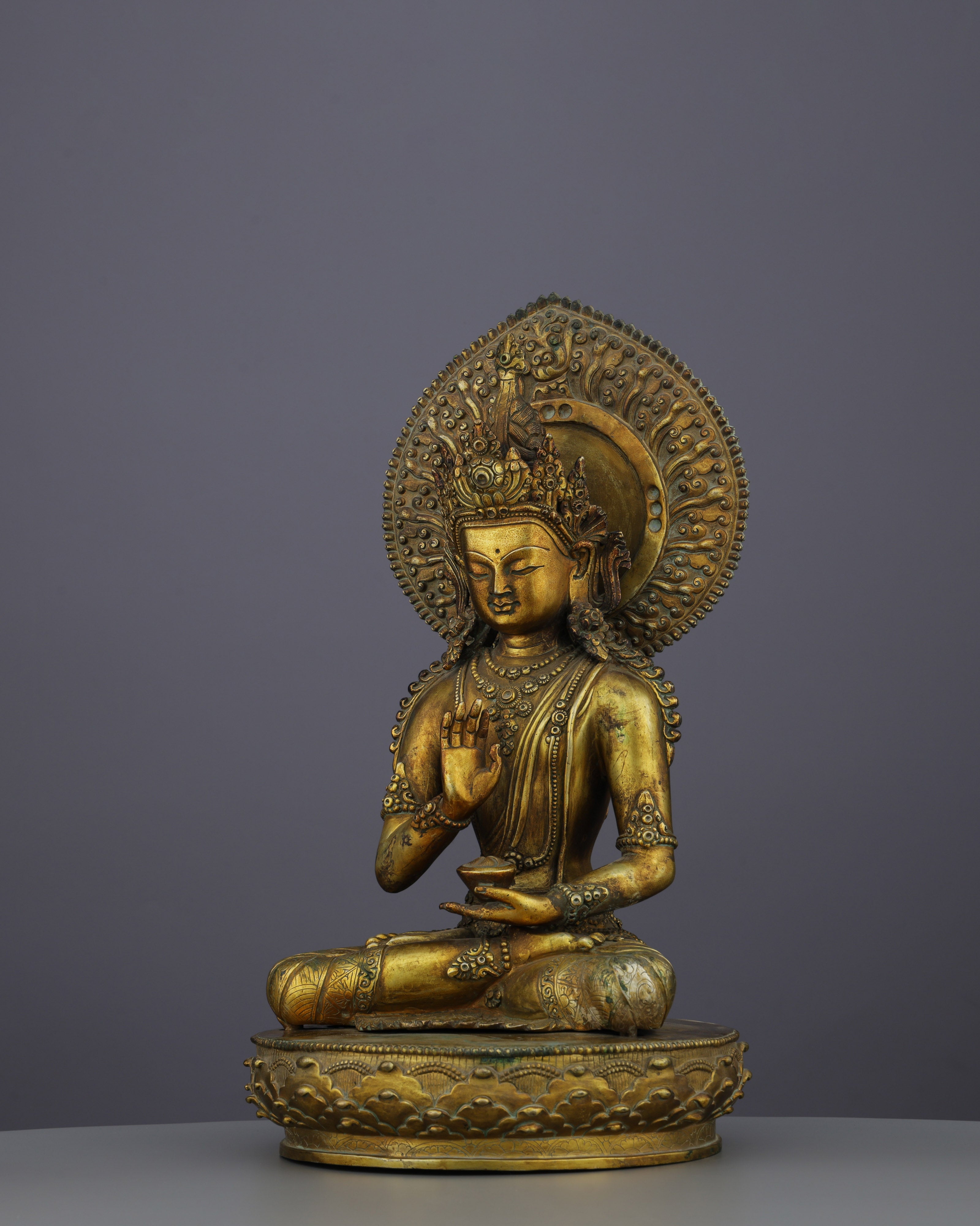Fearless Accomplishment | Majestic Antique Amoghasiddhi Buddha Statue&nbsp;